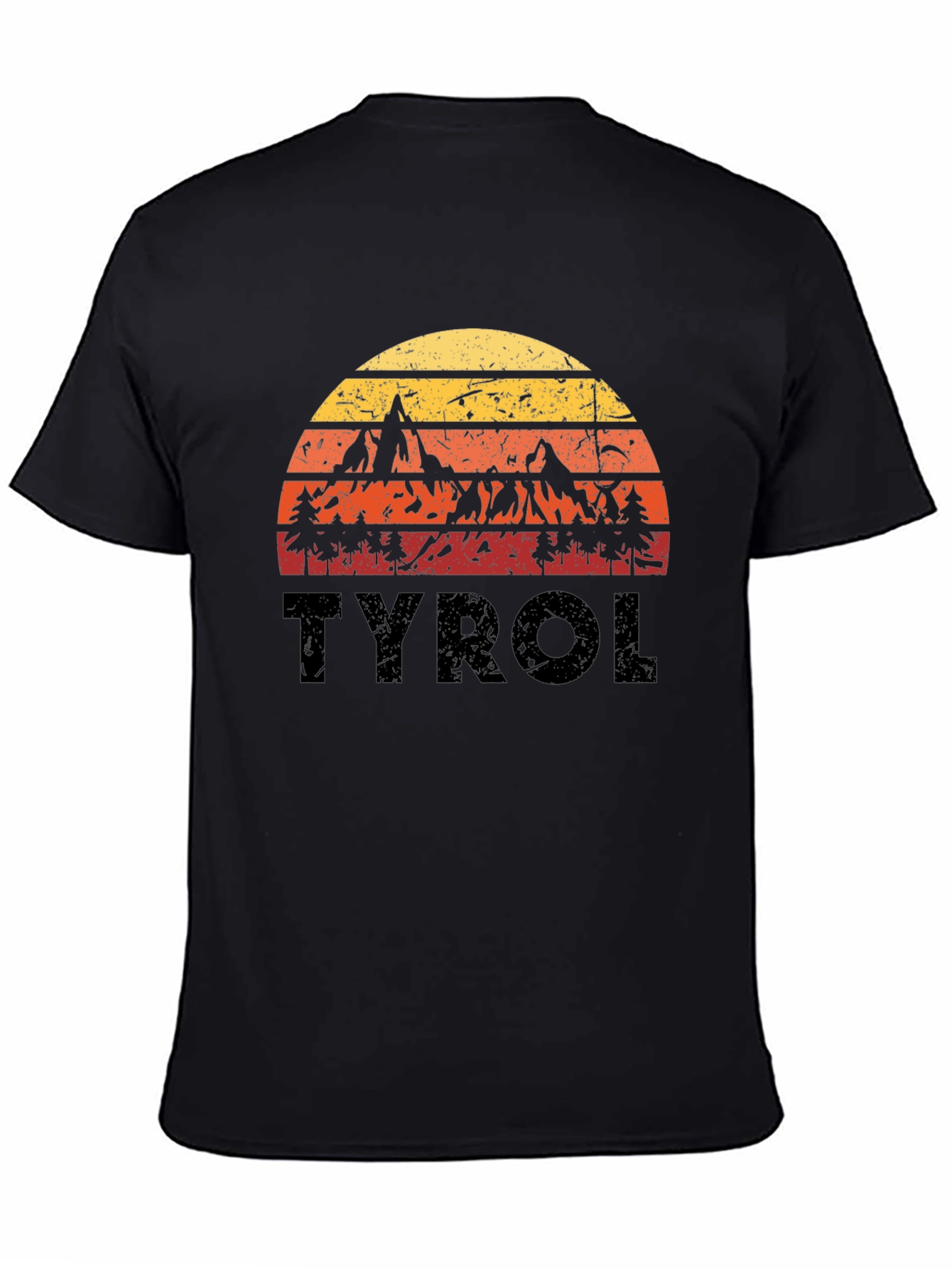 Tyrol Retro Sunset Black T-Shirt