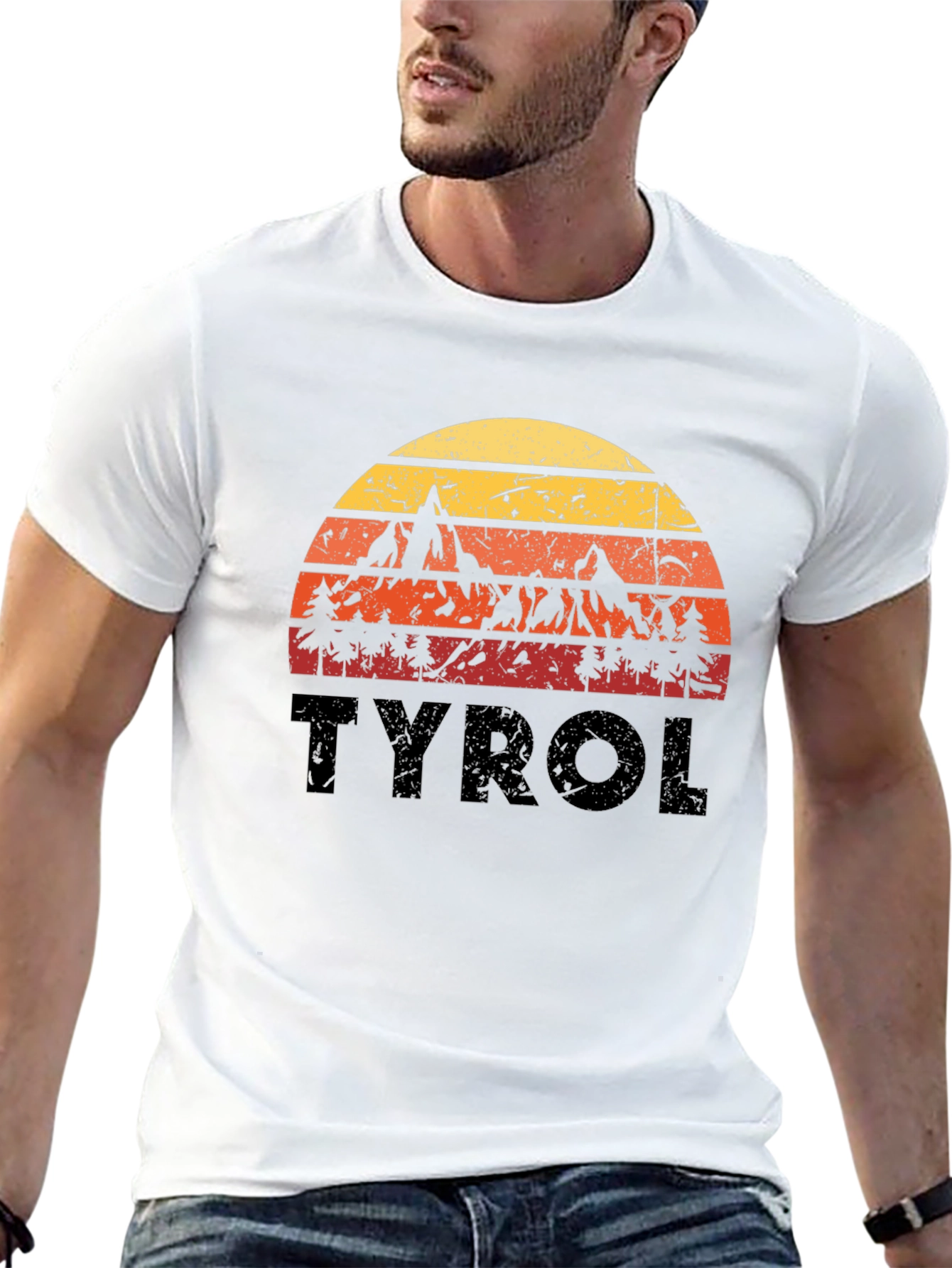 Tyrol Retro Sunset Black T-Shirt