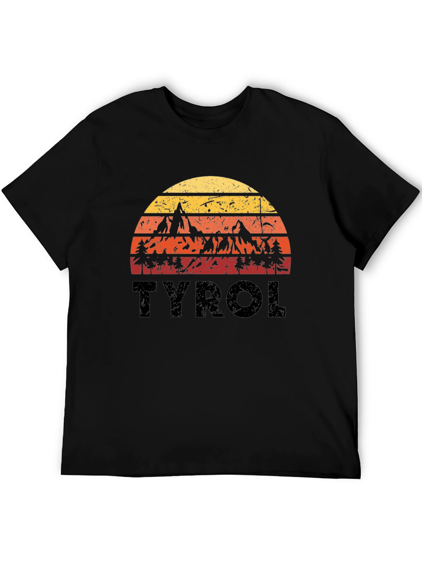 Tyrol Retro Sunset Black T-Shirt