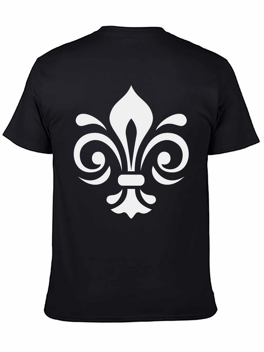 Fleur-de-lis Graphic Tee - Stylish Black Cotton T-Shirt