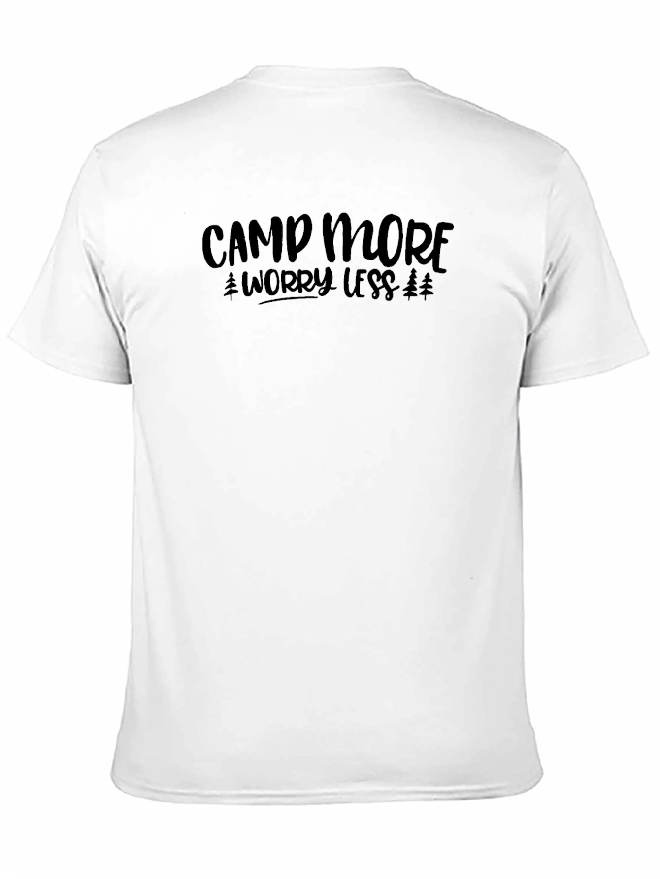 Camp More Worry Less Black Graphic Tee