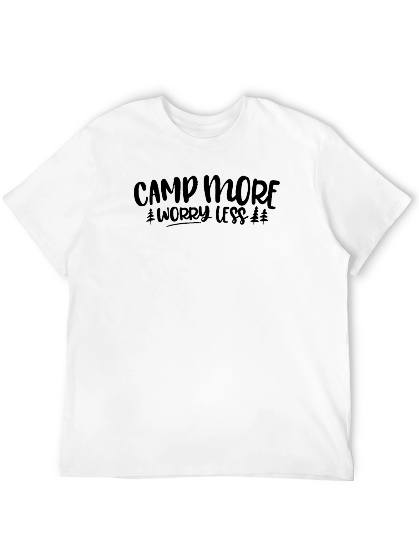 Camp More Worry Less Black Graphic Tee