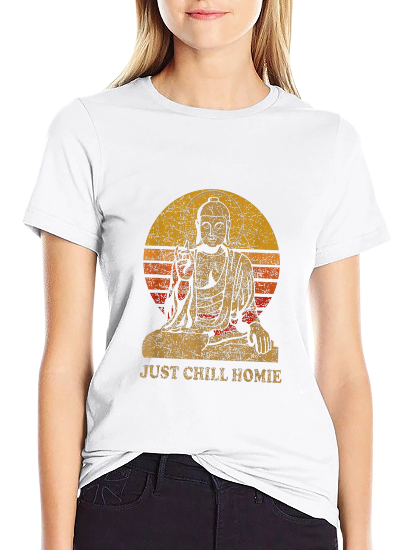 Just Chill Homie Buddha Graphic Tee - Relaxed Fit