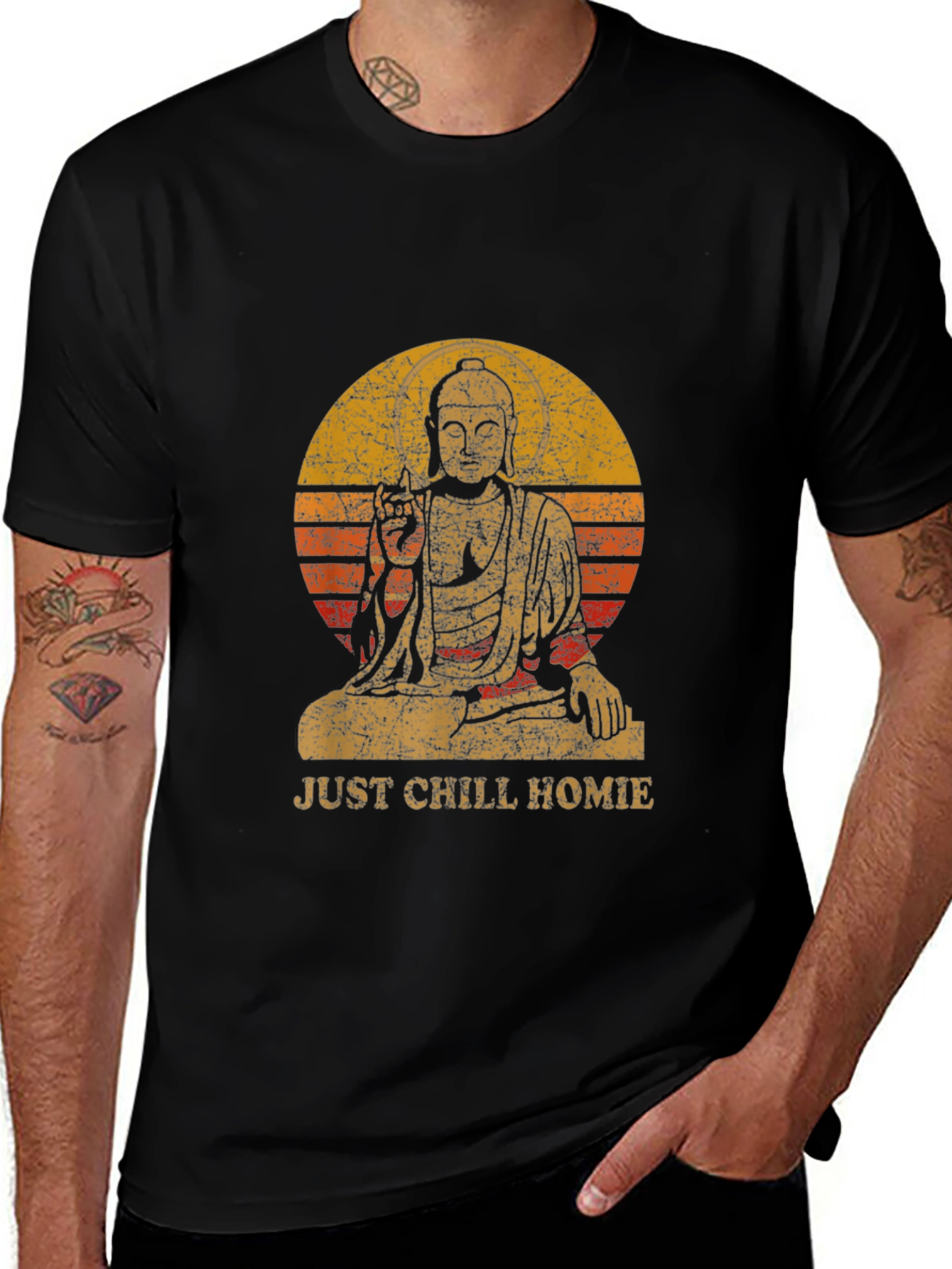 Just Chill Homie Buddha Graphic Tee - Relaxed Fit