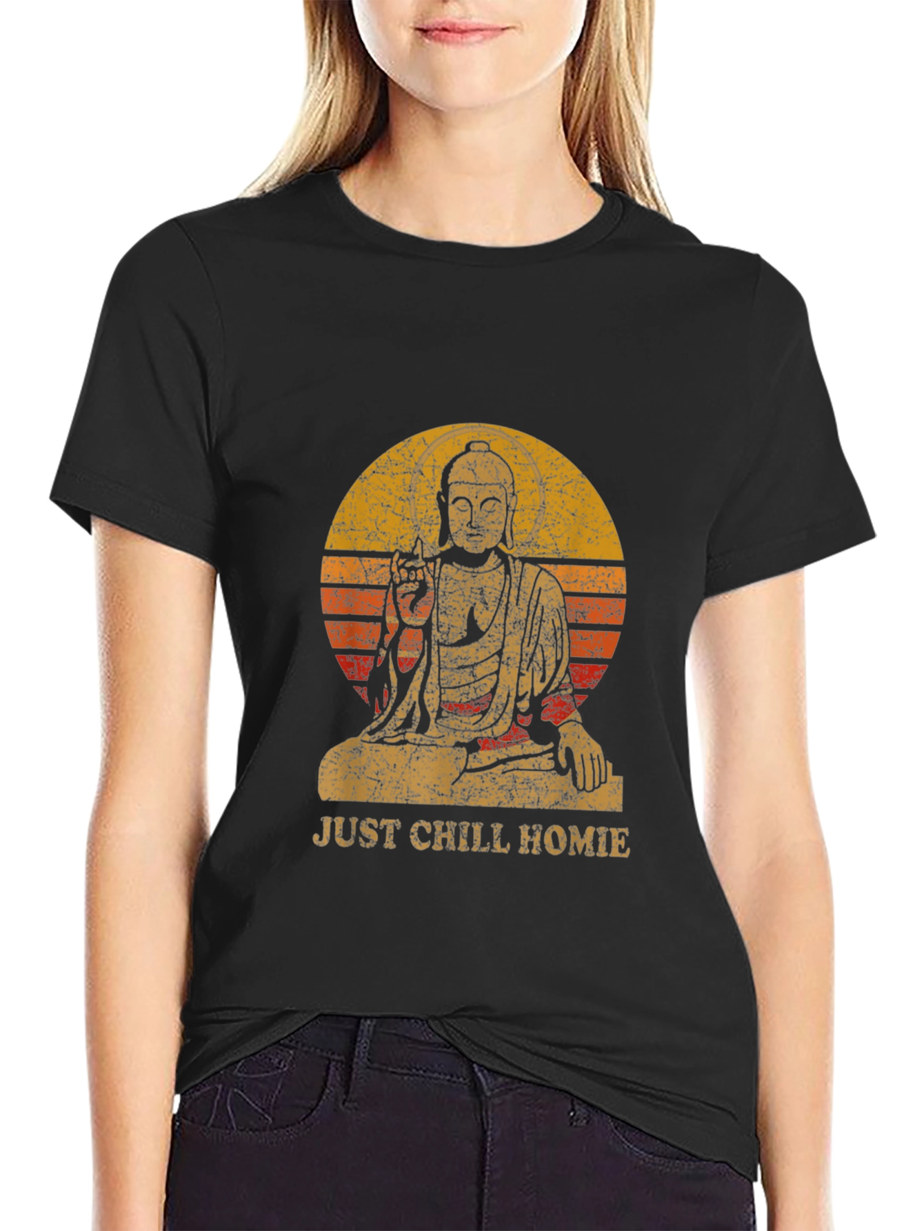 Just Chill Homie Buddha Graphic Tee - Relaxed Fit
