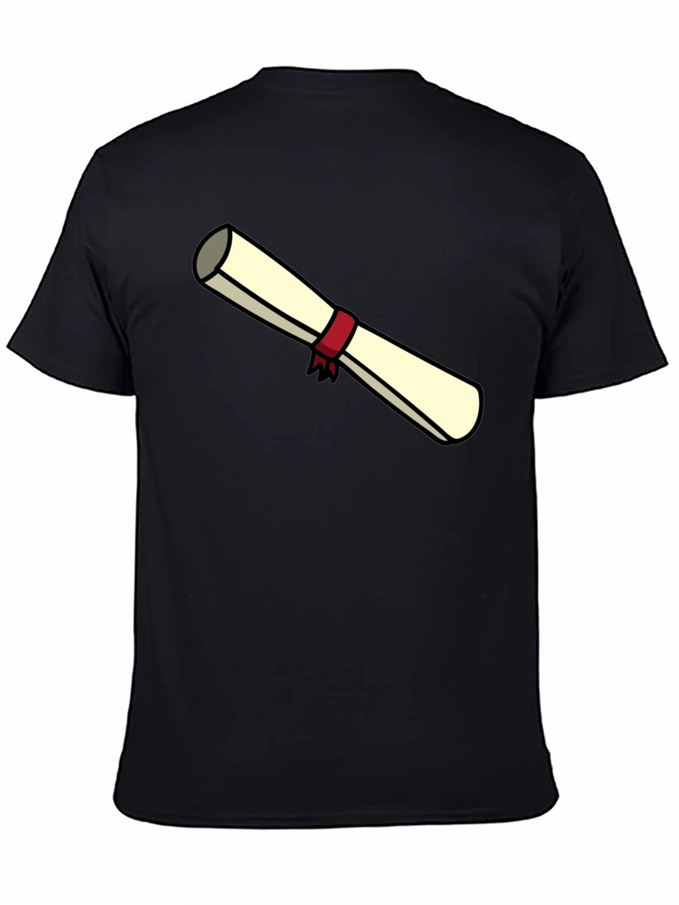Graduation Scroll Graphic T-Shirt - Black