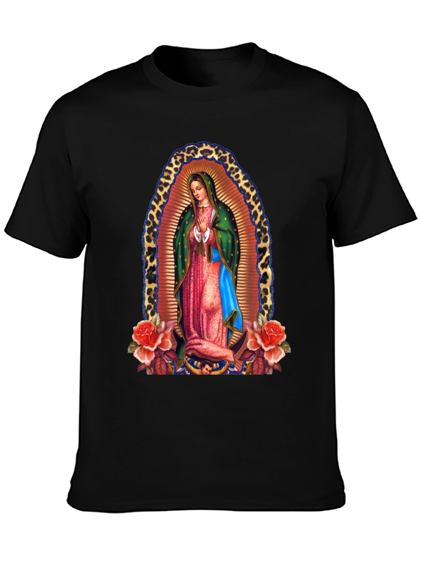 Virgin Mary Guadalupe Graphic Tee - Black
