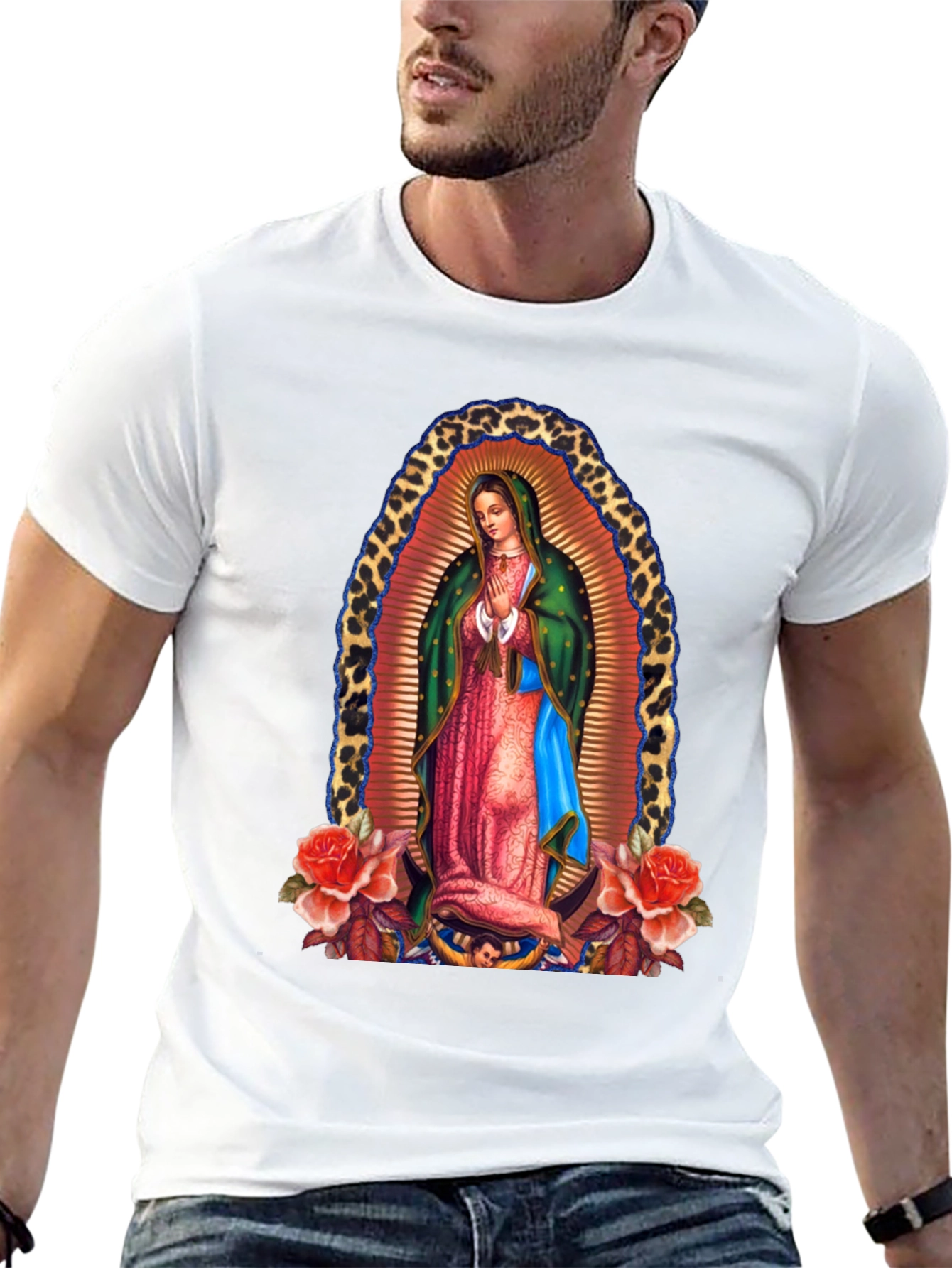 Virgin Mary Guadalupe Graphic Tee - Black
