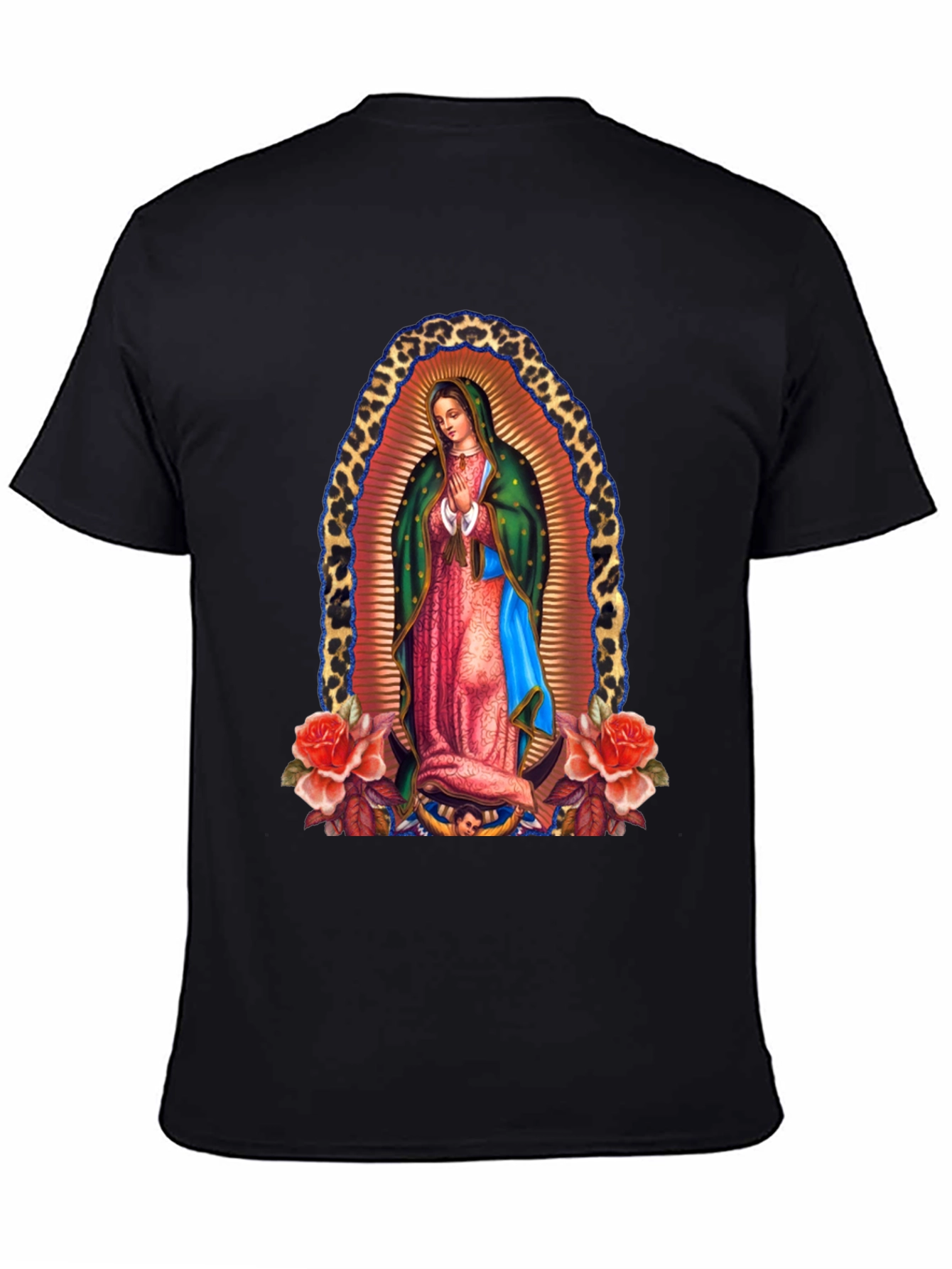 Virgin Mary Guadalupe Graphic Tee - Black