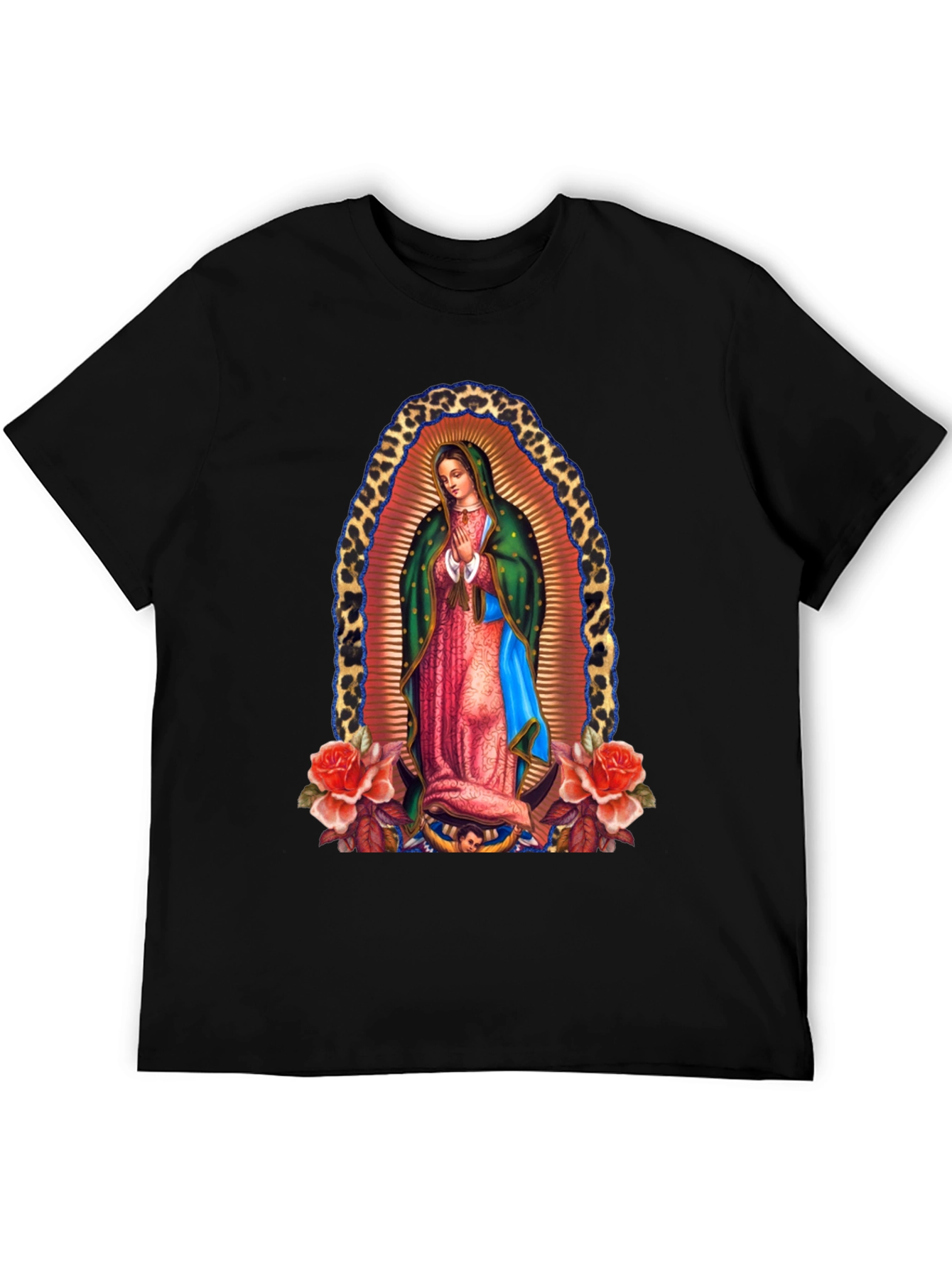 Virgin Mary Guadalupe Graphic Tee - Black