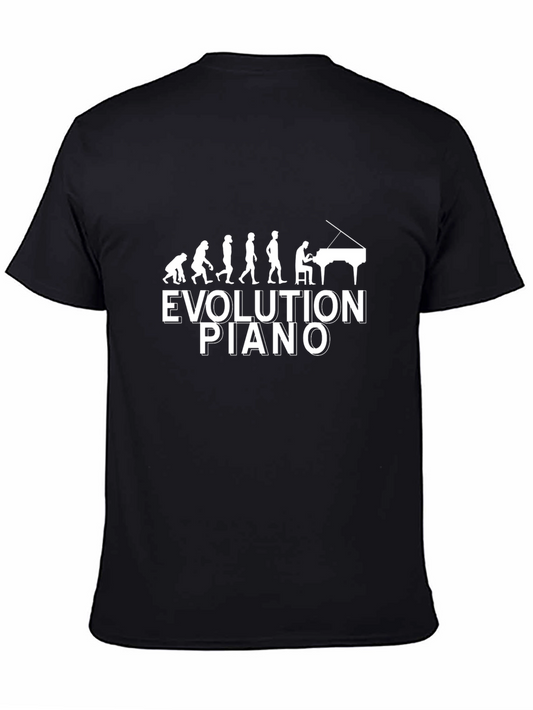 Evolution of Piano Player Graphic T-Shirt