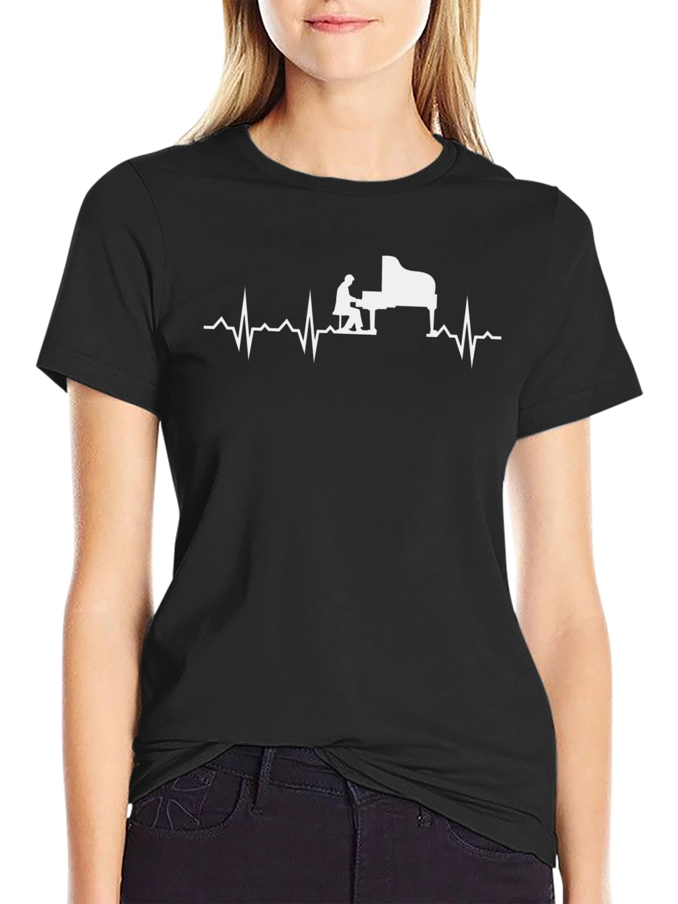 Piano Heartbeat T-Shirt - Musician Tee