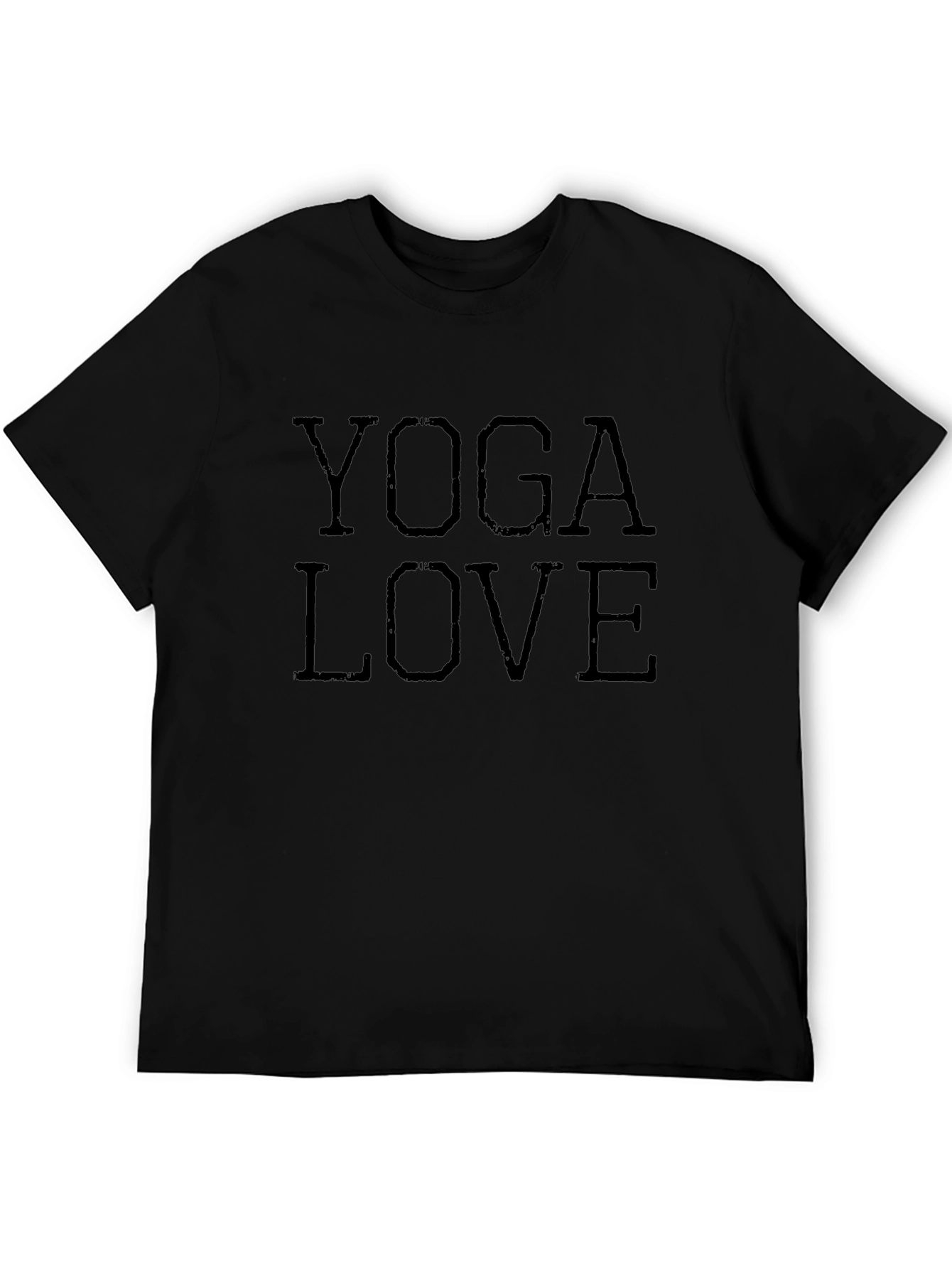 Yoga Love Graphic Tee - Black Cotton T-Shirt