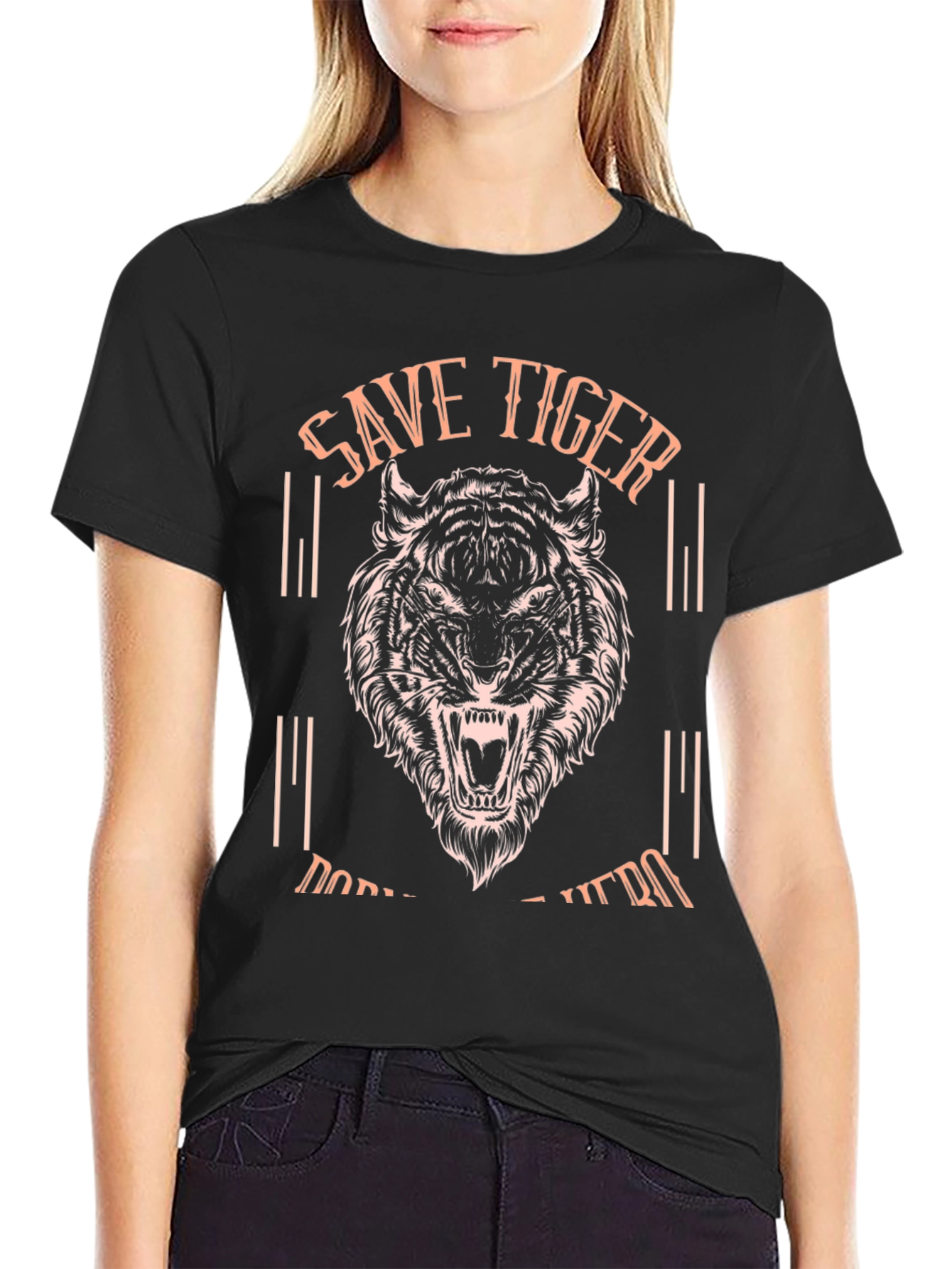 Save Tiger Black Graphic Tee