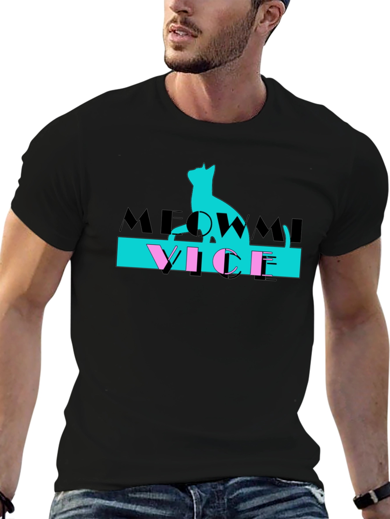 Meowmi Vice Graphic T-Shirt Cat Lover Tee