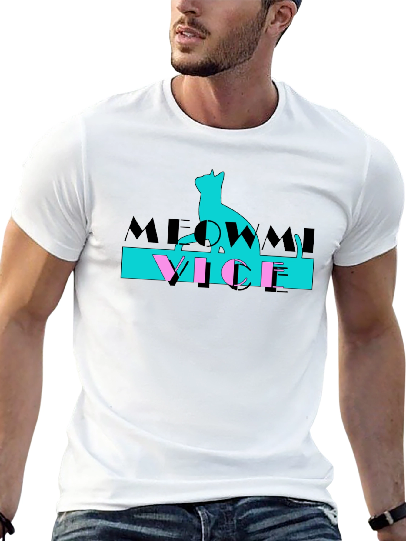 Meowmi Vice Graphic T-Shirt Cat Lover Tee