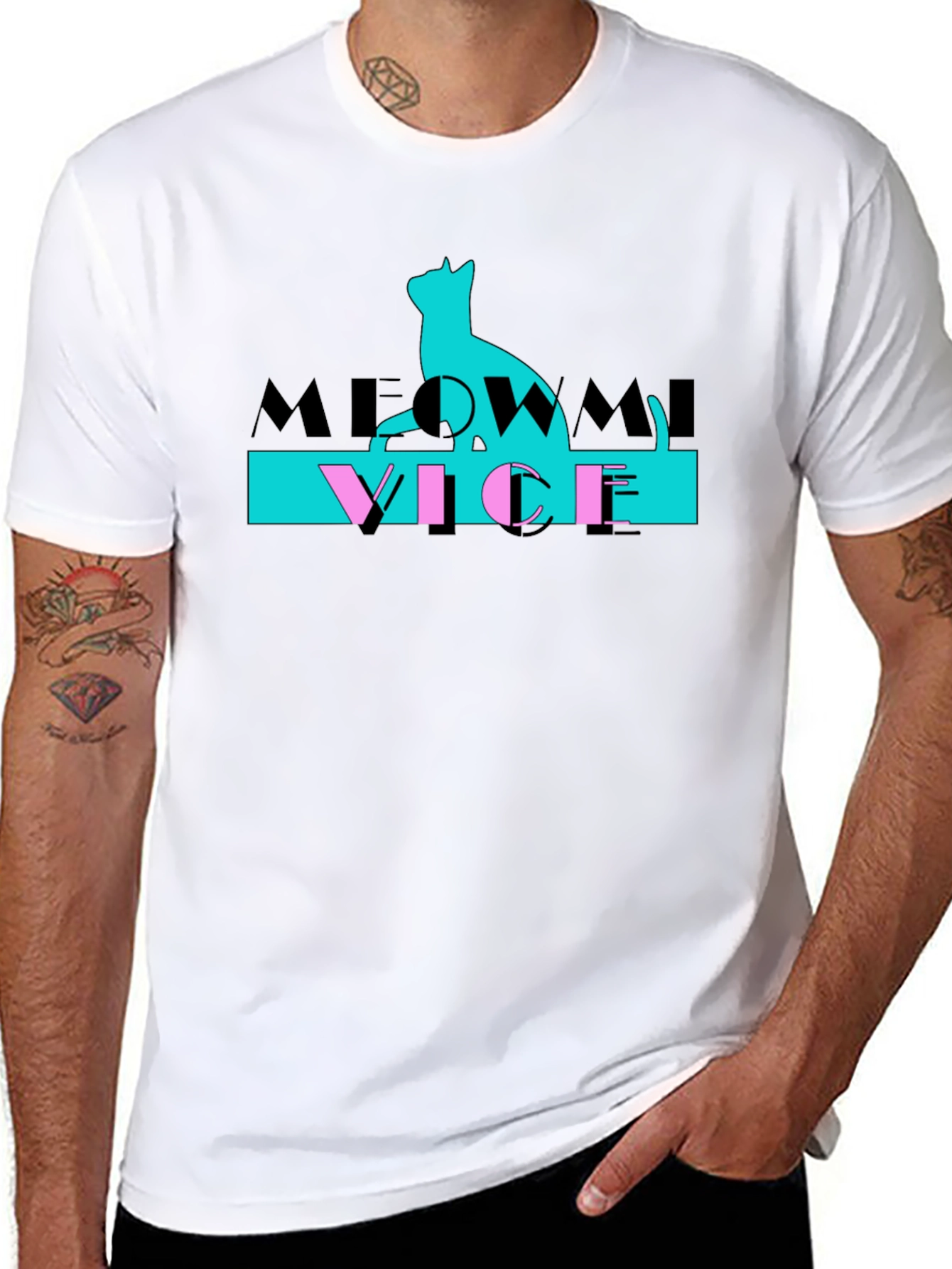 Meowmi Vice Graphic T-Shirt Cat Lover Tee