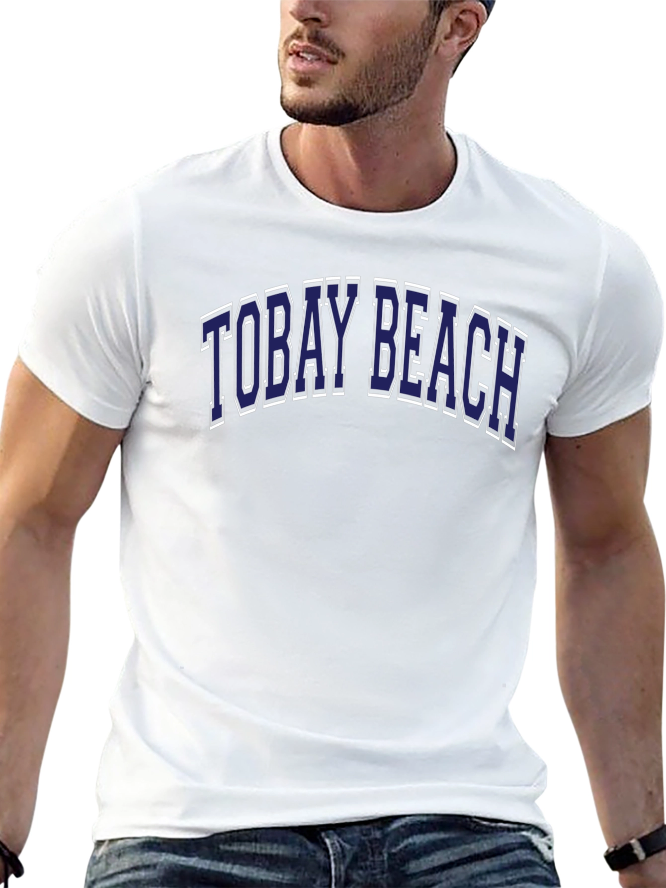 Tobay Beach T-Shirt | Navy Blue Graphic Tee