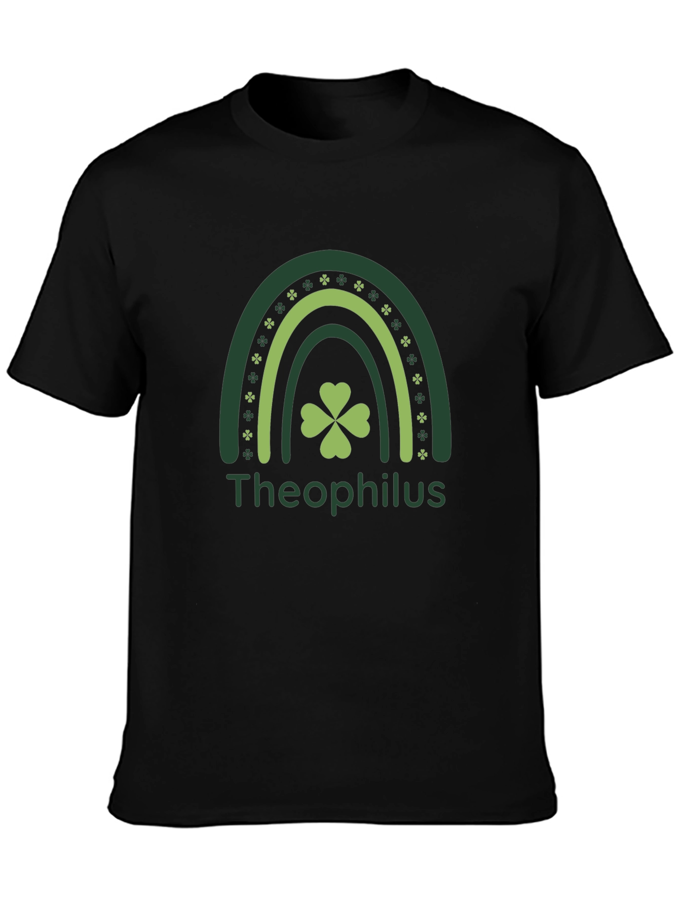 St. Patricks Day Theophilus Rainbow Clover T-Shirt