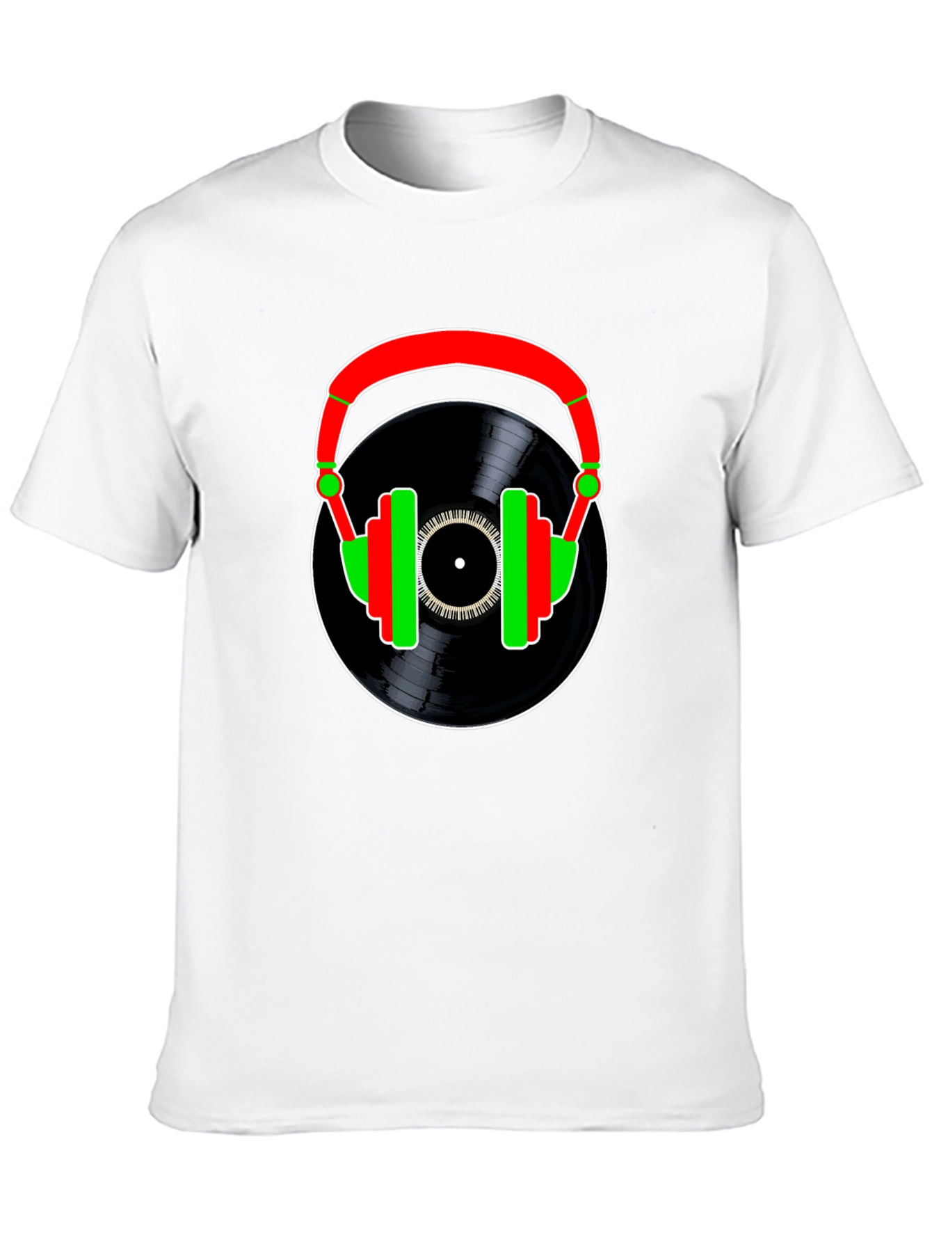 Retro Music Lover T-Shirt Vinyl DJ Headphones Graphic Tee