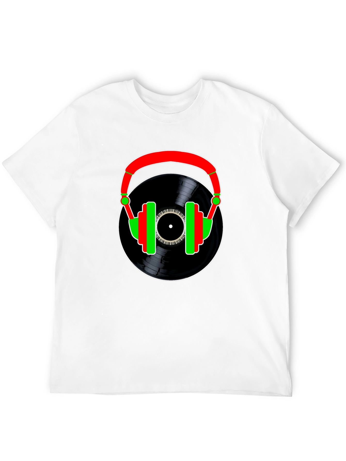 Retro Music Lover T-Shirt Vinyl DJ Headphones Graphic Tee