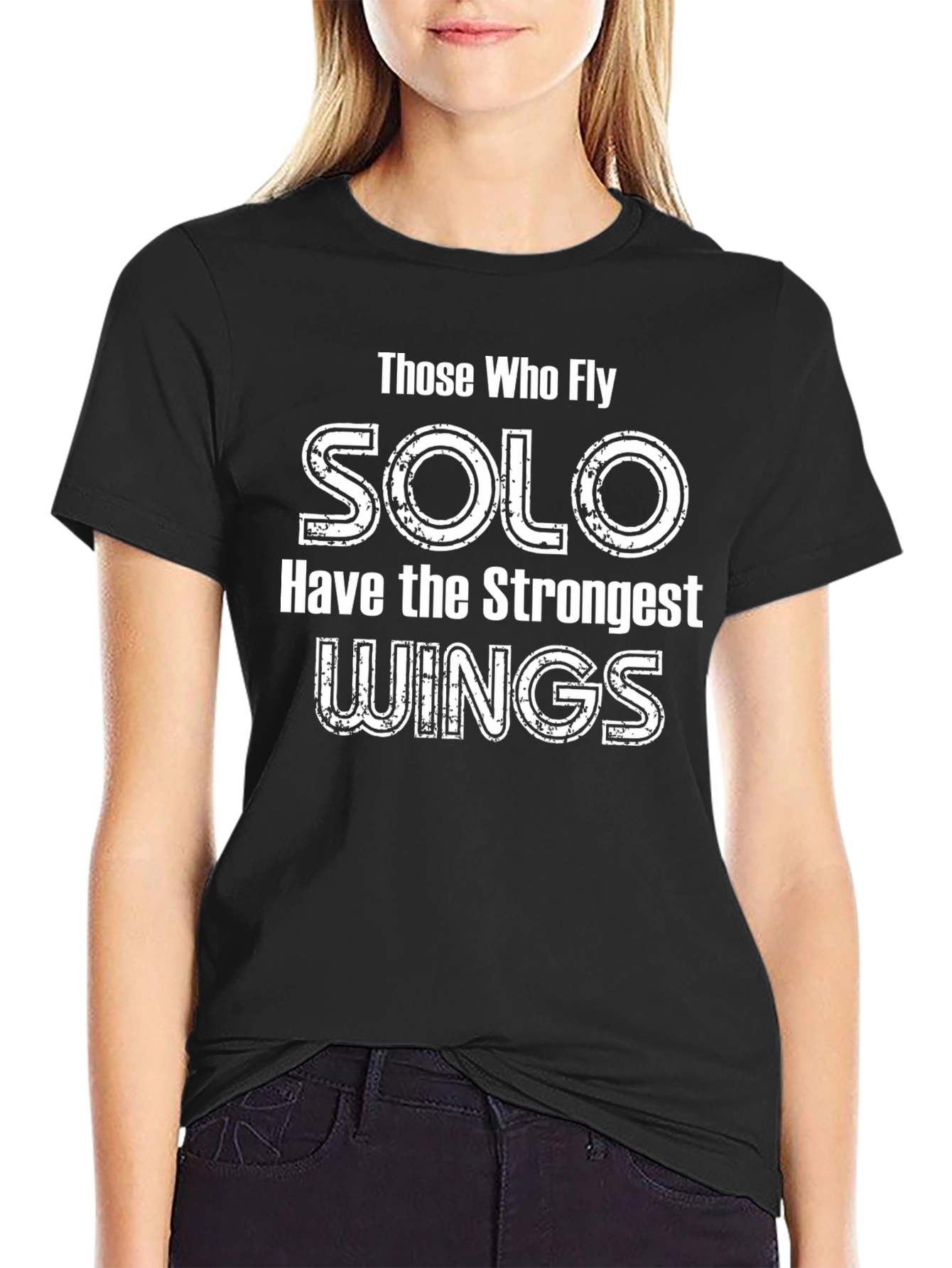 Solo Strongest Wings Black Graphic T-Shirt