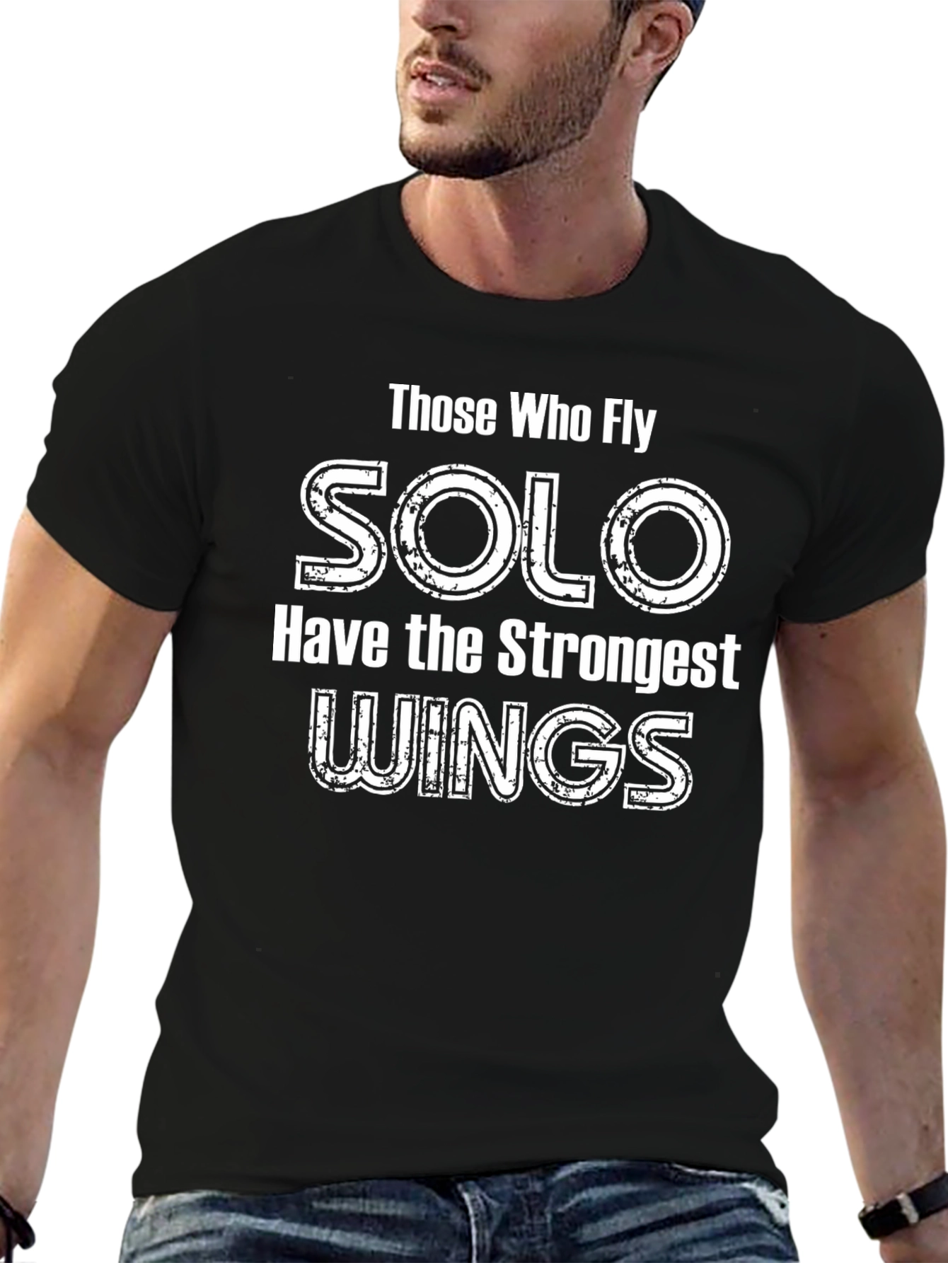 Solo Strongest Wings Black Graphic T-Shirt