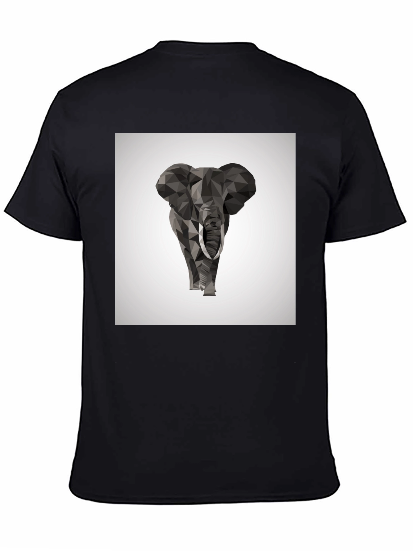 Geometric Elephant Graphic Tee - Stylish Black T-Shirt