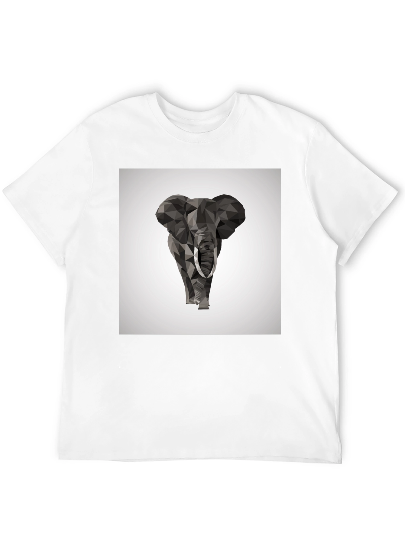 Geometric Elephant Graphic Tee - Stylish Black T-Shirt