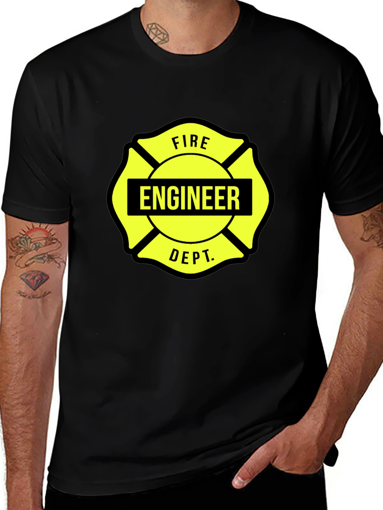Fire Engineer Maltese Cross Graphic Tee