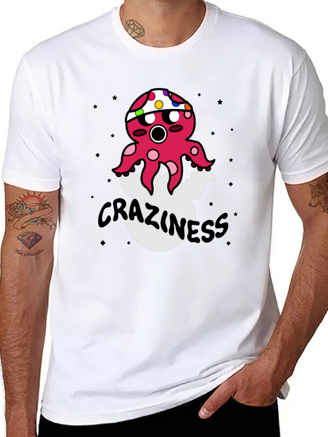 Crazy Octopus Graphic T-Shirt