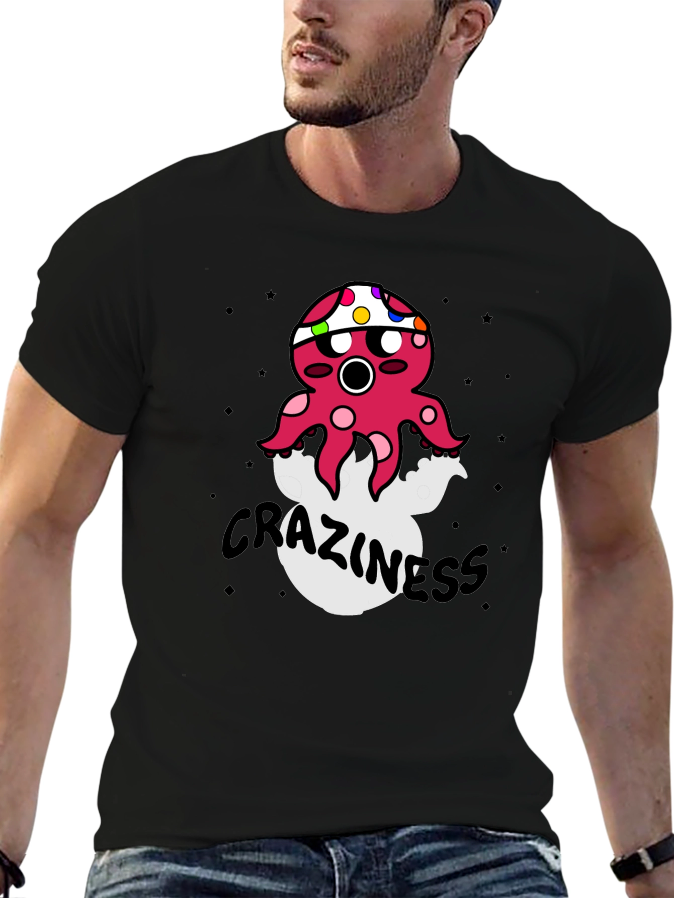 Crazy Octopus Graphic T-Shirt