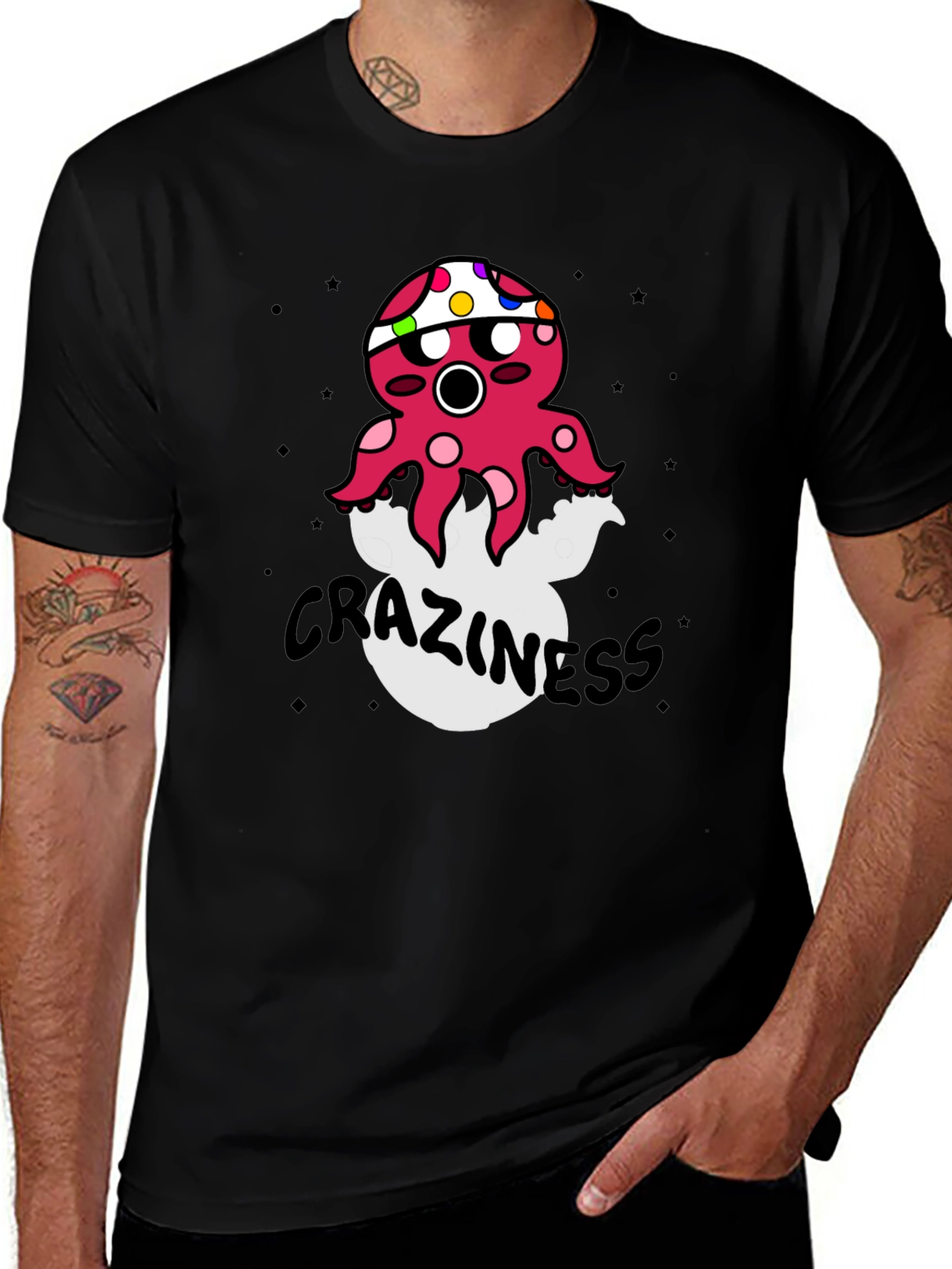 Crazy Octopus Graphic T-Shirt