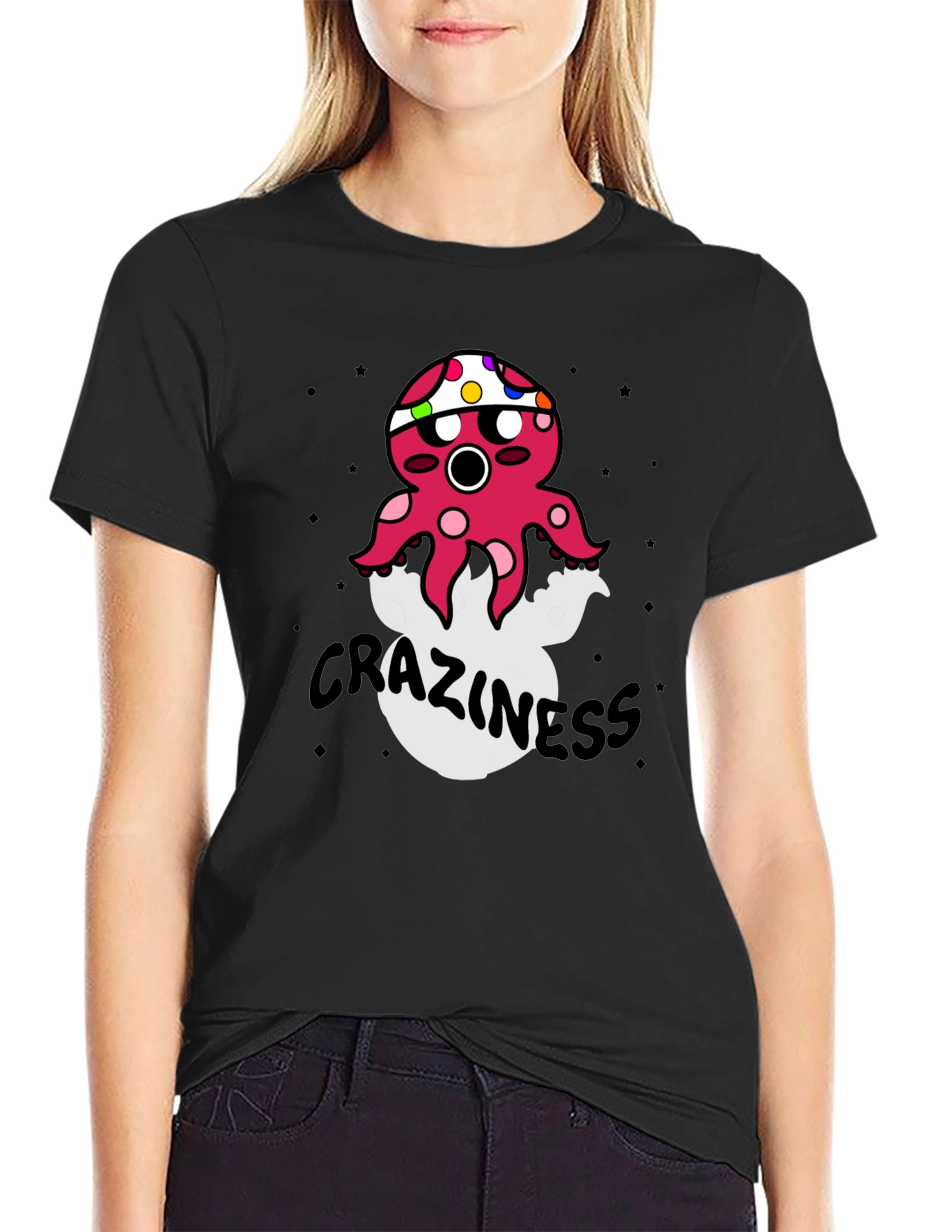 Crazy Octopus Graphic T-Shirt