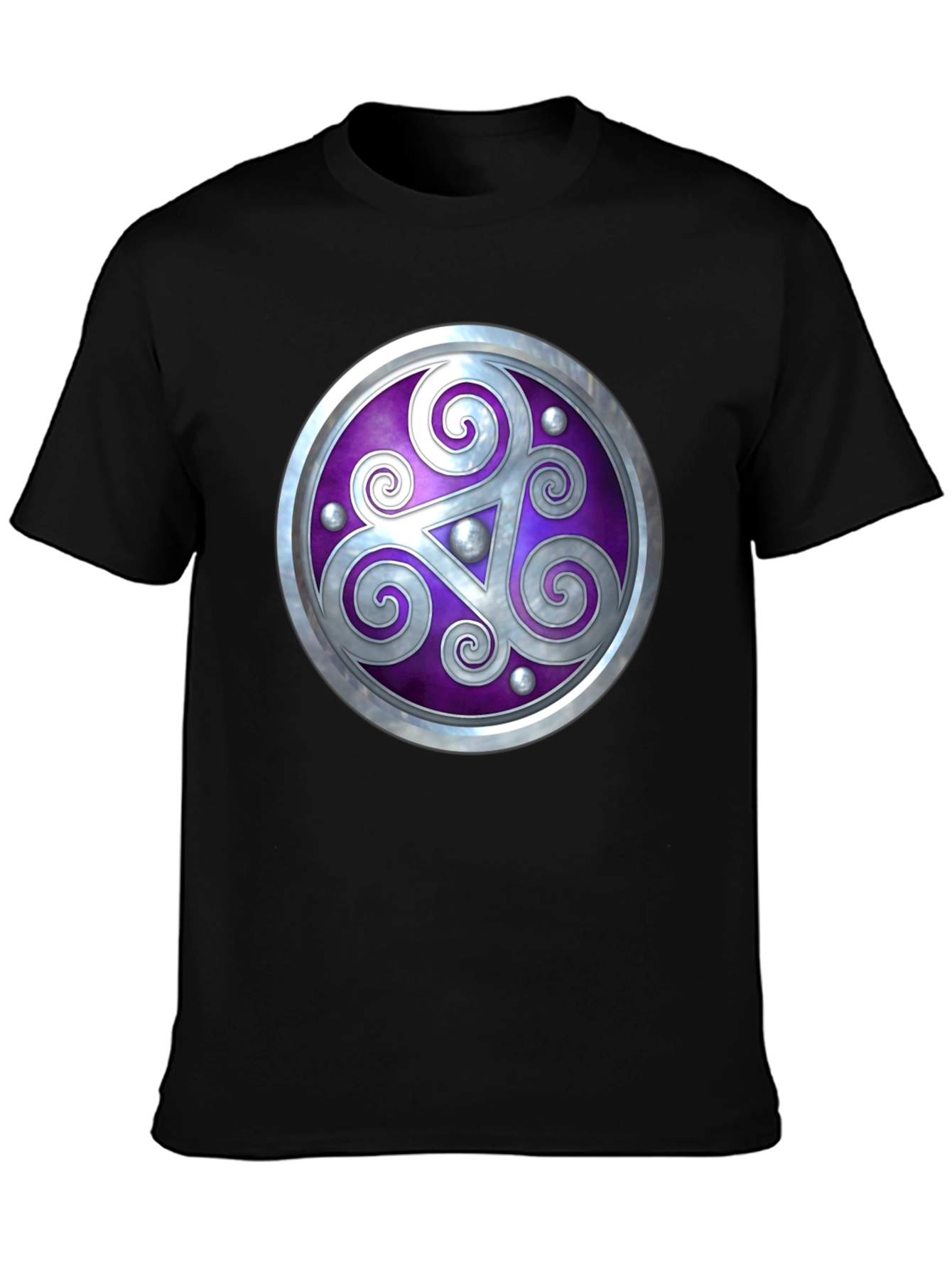 Celtic Shield Graphic Tee - Black Cotton Comfort