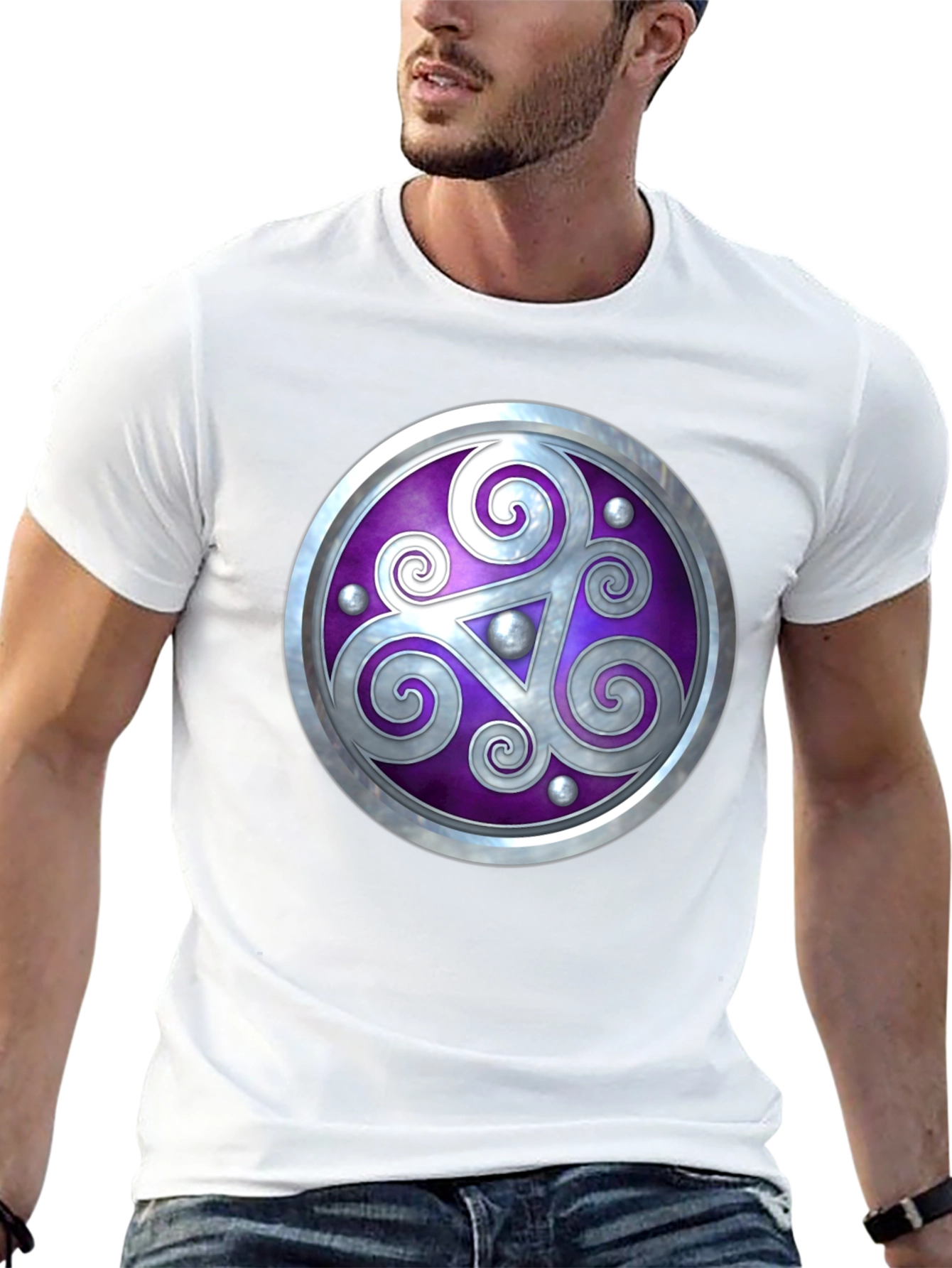 Celtic Shield Graphic Tee - Black Cotton Comfort