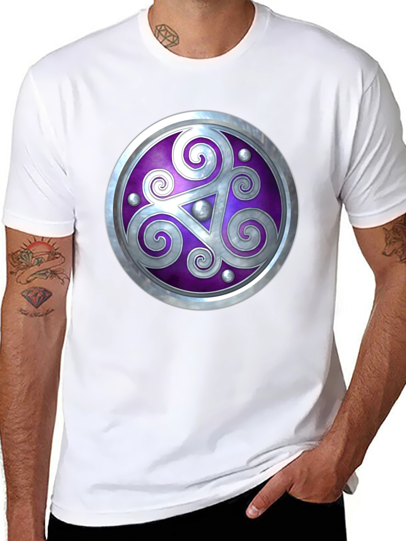 Celtic Shield Graphic Tee - Black Cotton Comfort