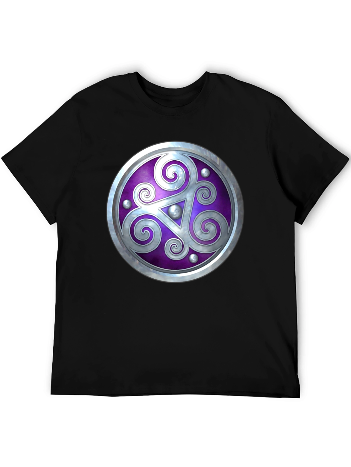 Celtic Shield Graphic Tee - Black Cotton Comfort