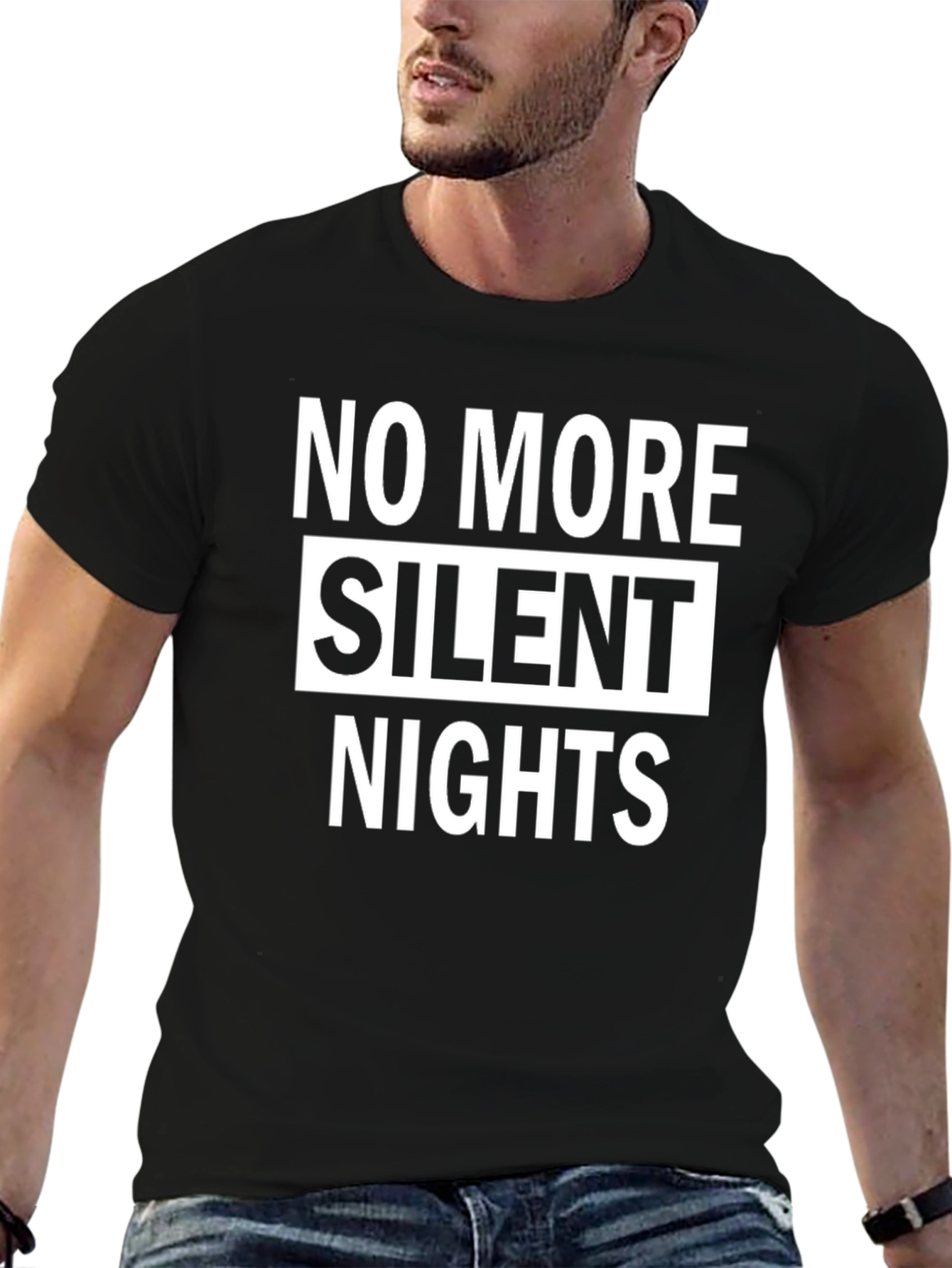 No More Silent Nights Graphic Tee - Black