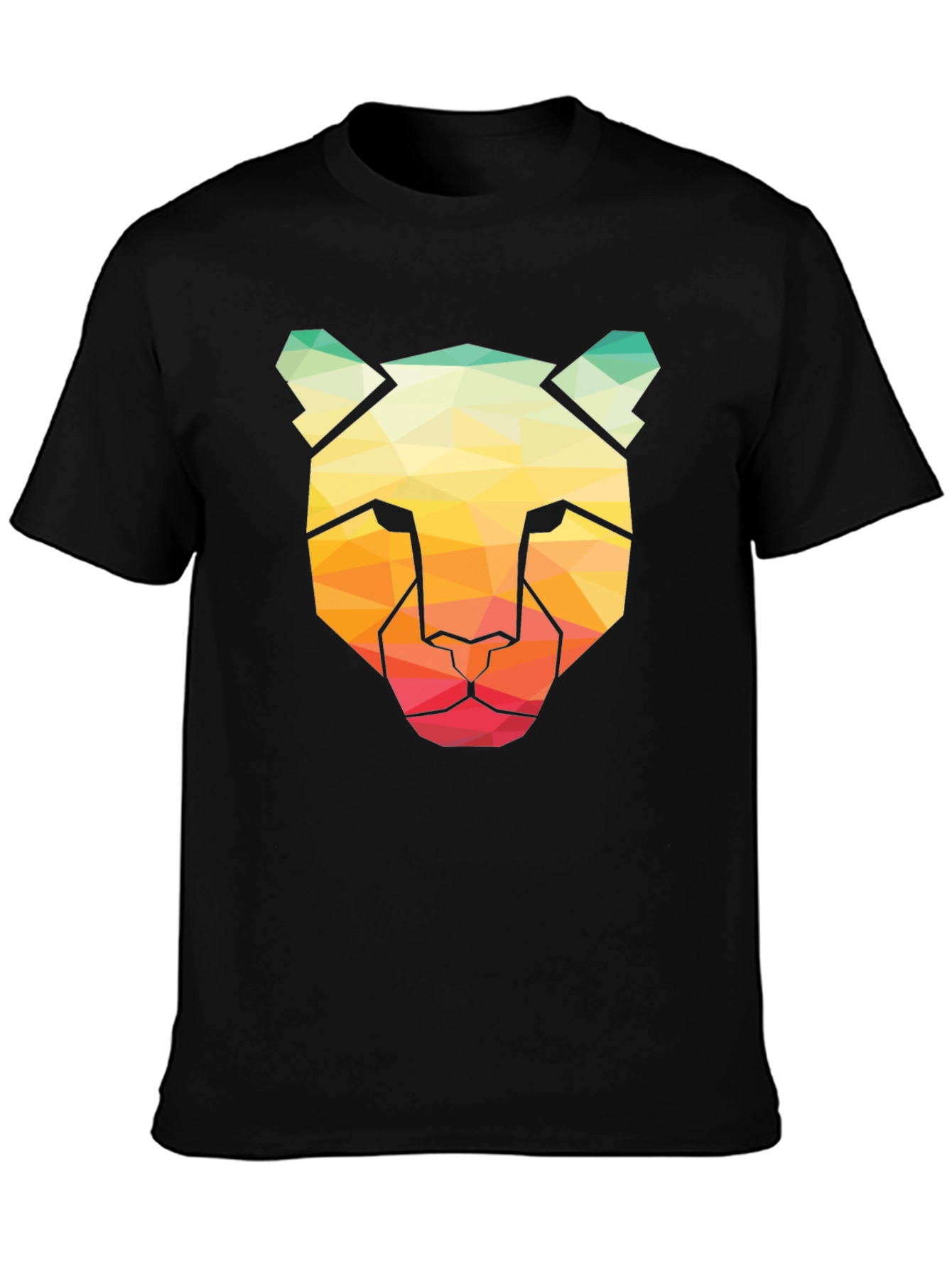 Geometric Cheetah Graphic Tee - Modern Art Shirt