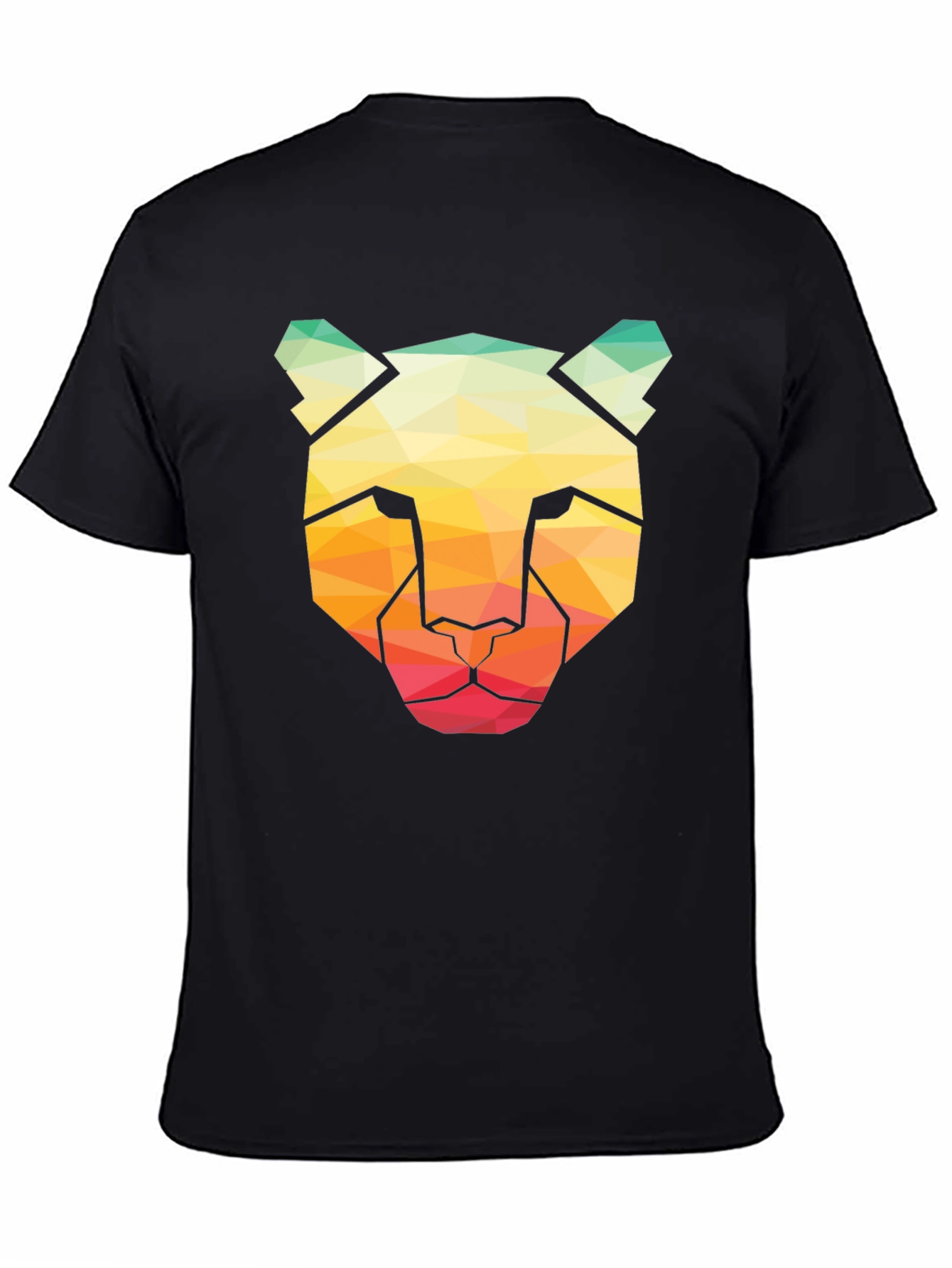 Geometric Cheetah Graphic Tee - Modern Art Shirt