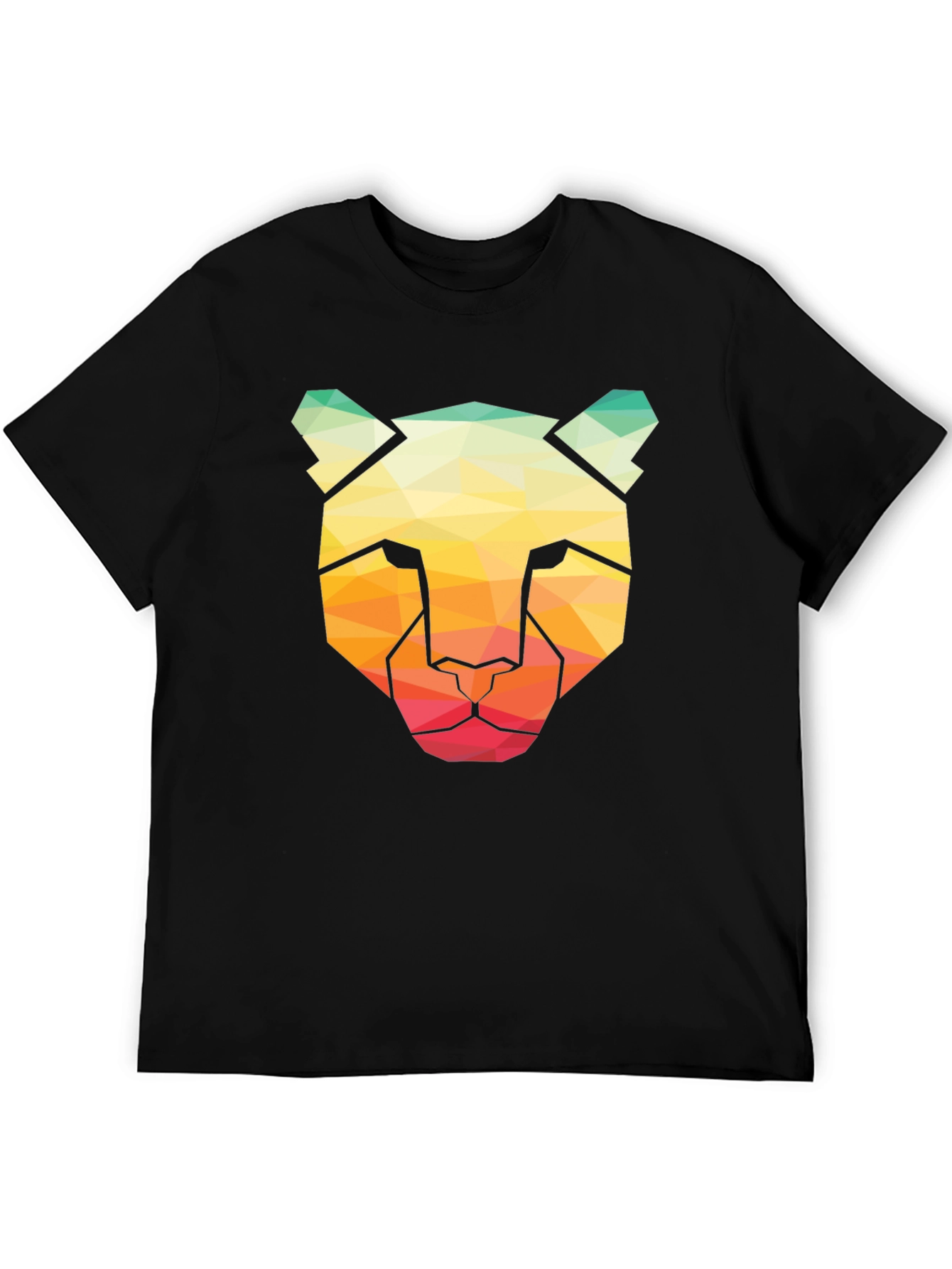 Geometric Cheetah Graphic Tee - Modern Art Shirt