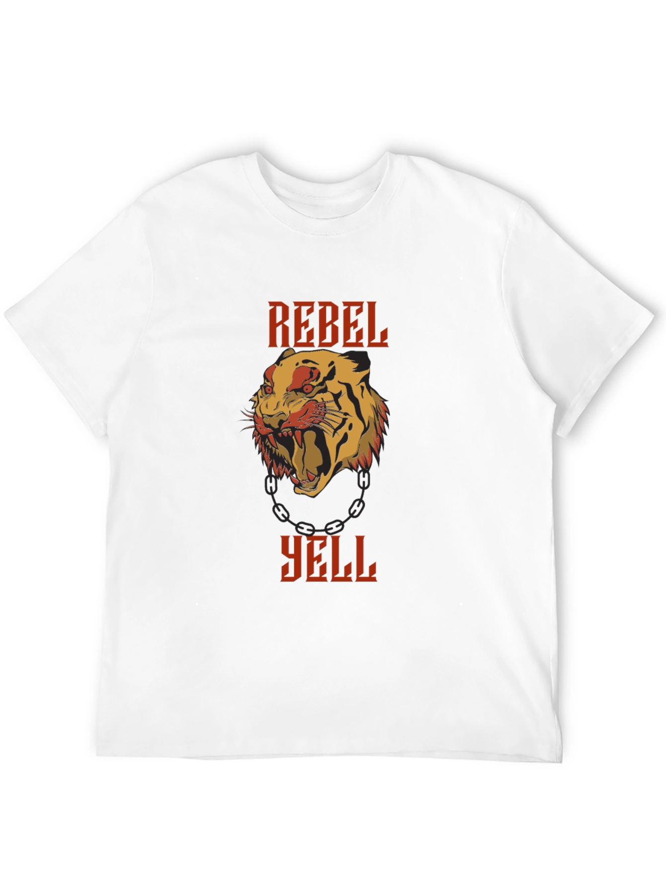 Rebel Yell Tiger Graphic Print Black T-Shirt