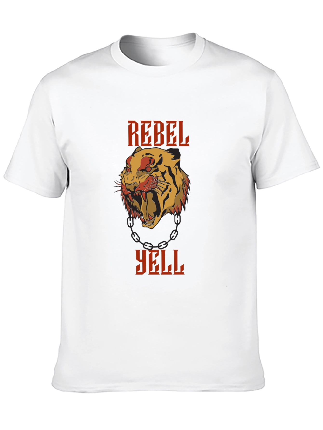 Rebel Yell Tiger Graphic Print Black T-Shirt