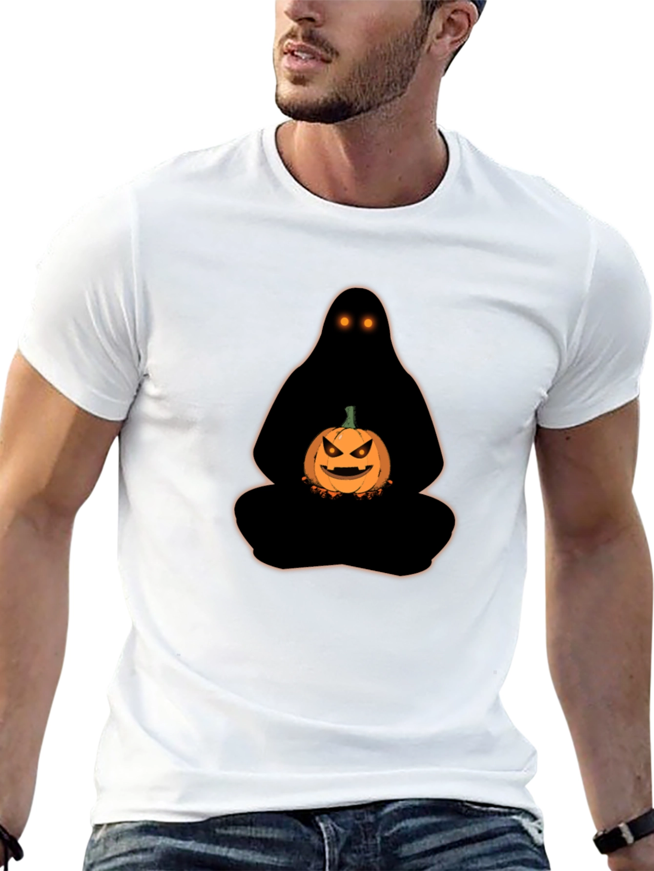 Halloween Ghost with Pumpkin T-Shirt