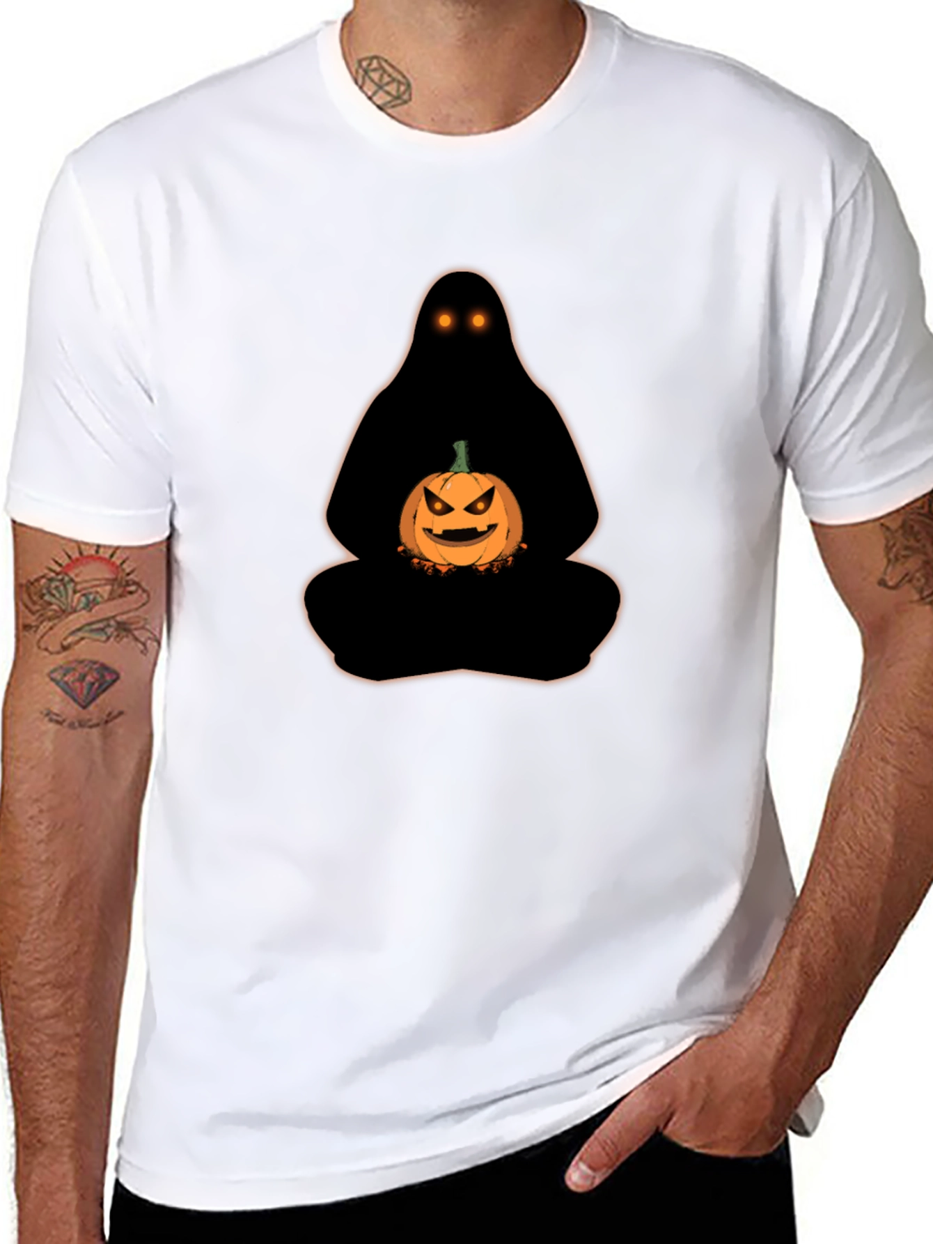 Halloween Ghost with Pumpkin T-Shirt