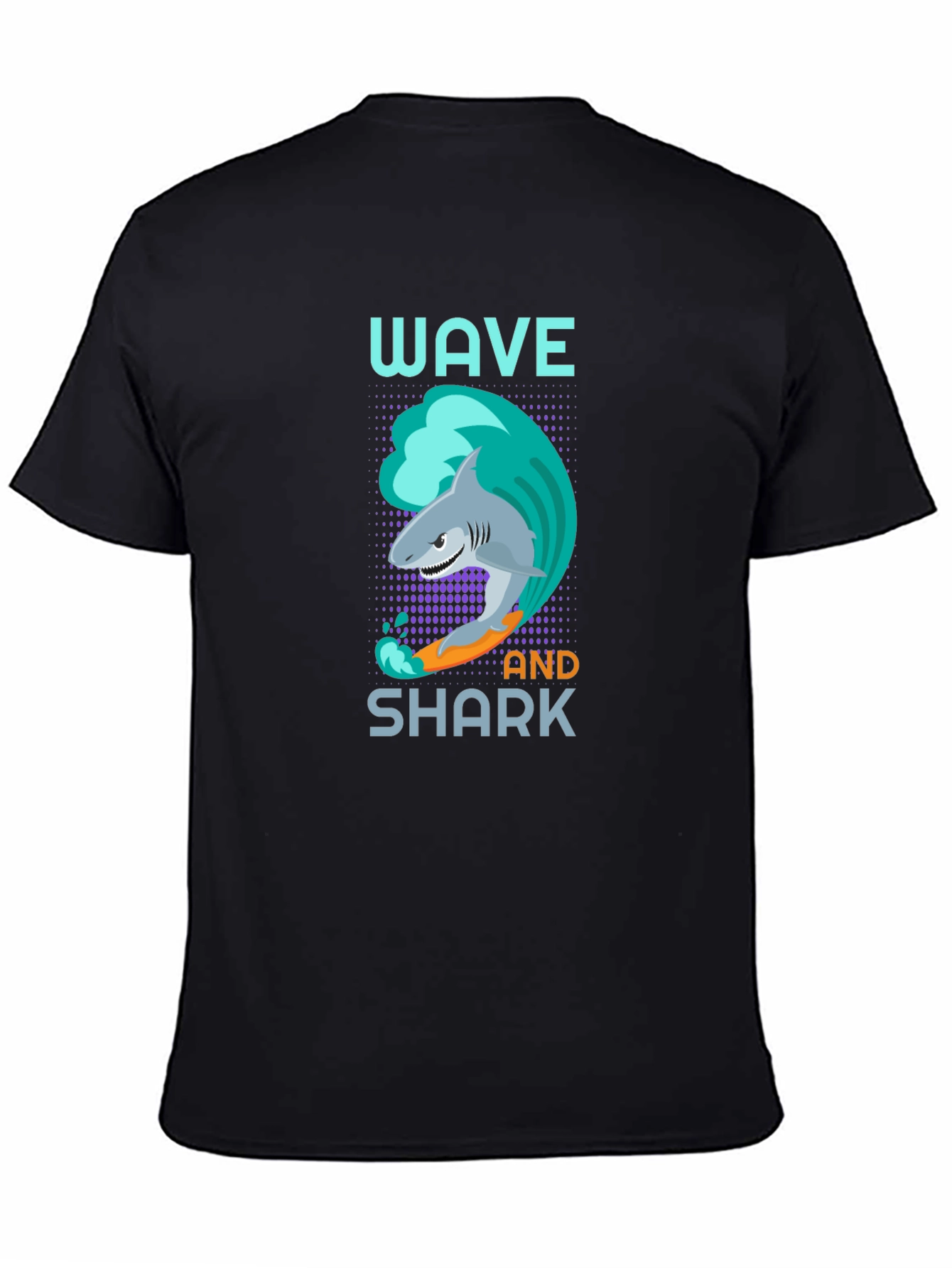 Wave and Shark Graphic T-Shirt - Cool Design