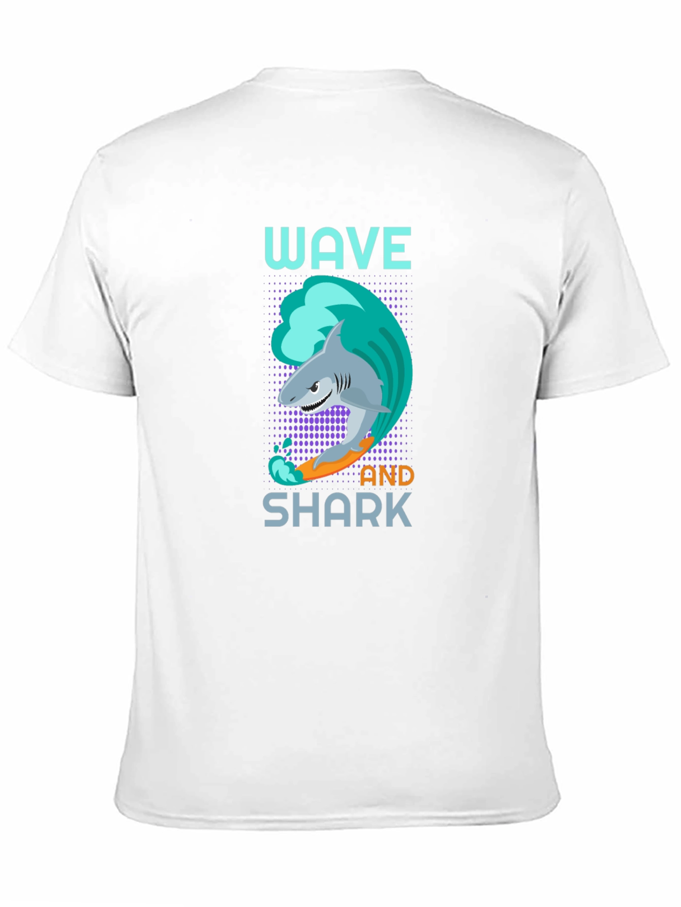 Wave and Shark Graphic T-Shirt - Cool Design
