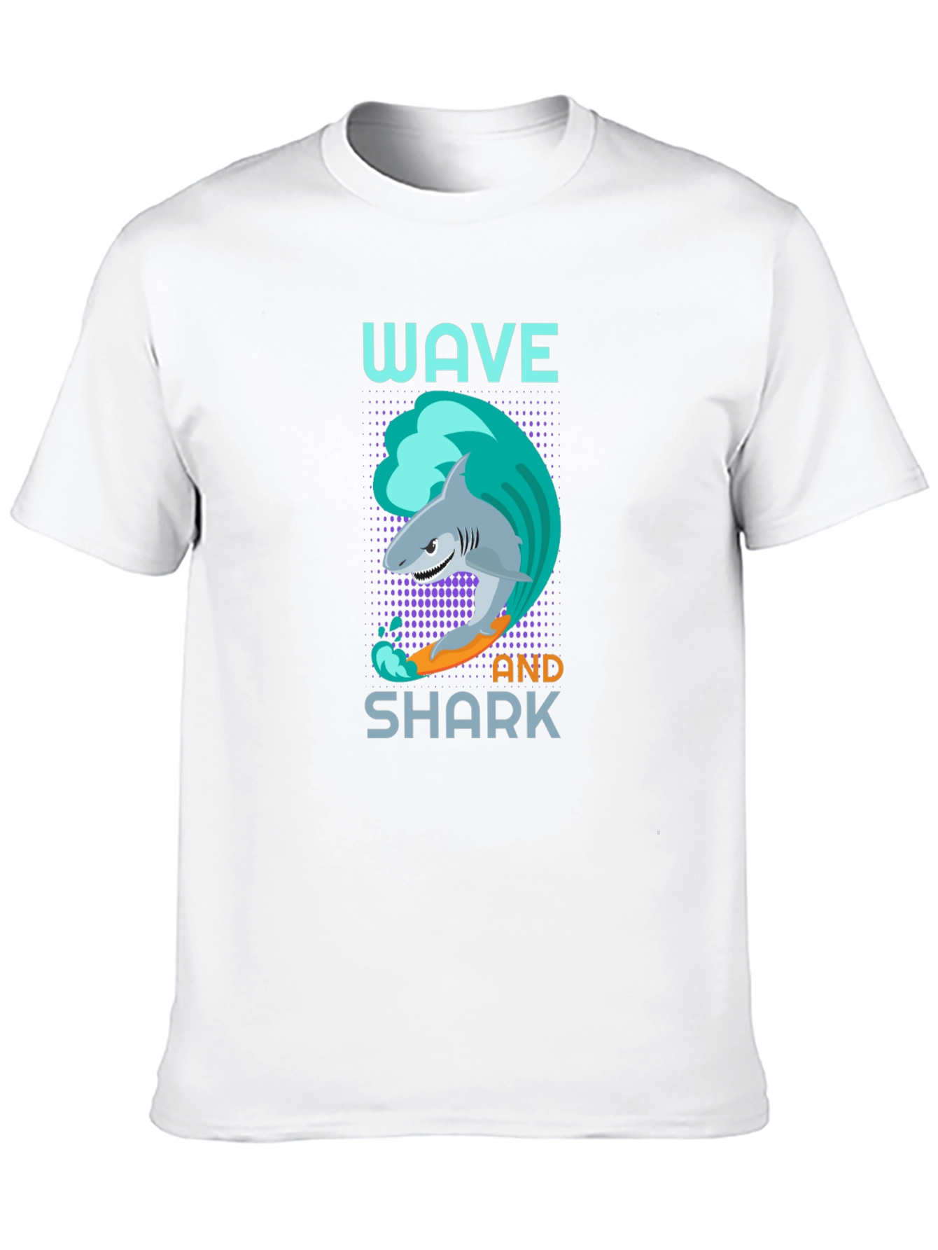Wave and Shark Graphic T-Shirt - Cool Design