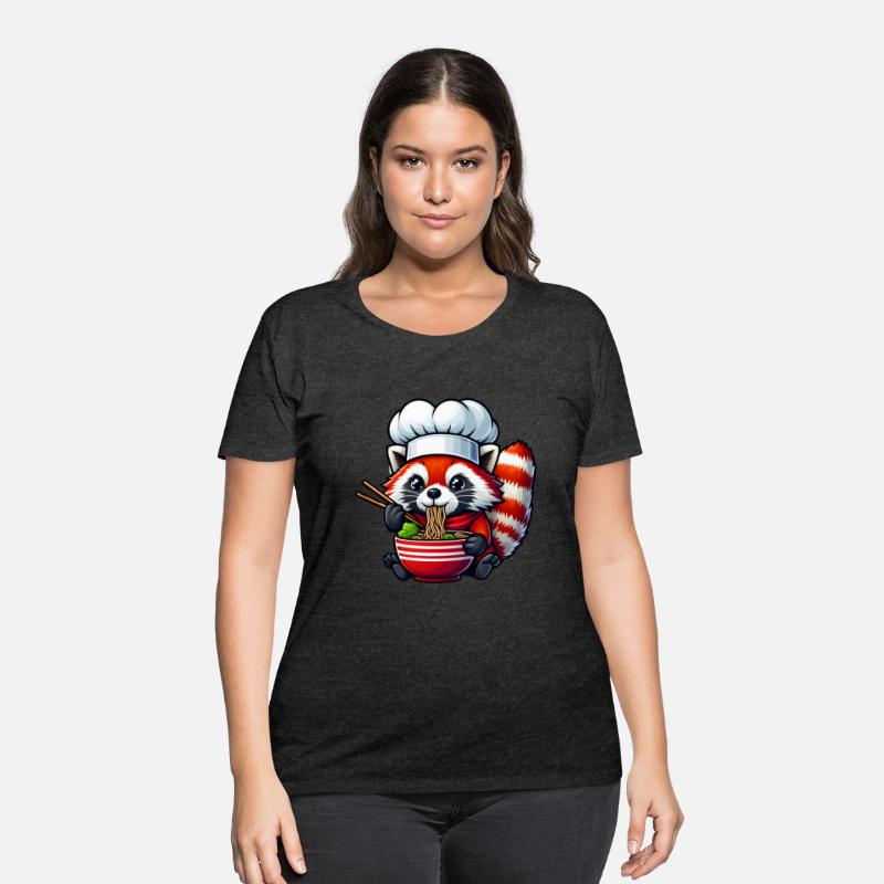 Kawaii Anime Red Racoon Eat Japanese Ramen Noodles